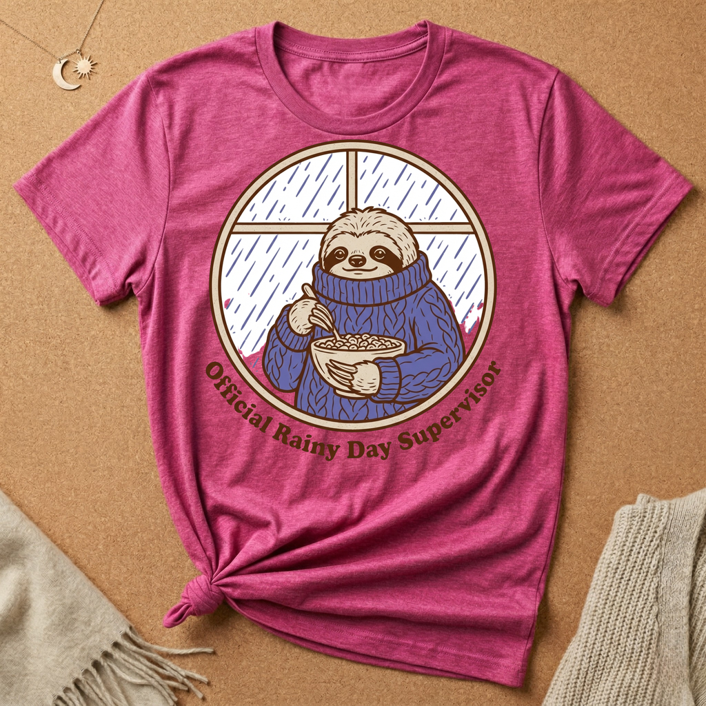 Sloth Official Rainy Day Supervisor Tee