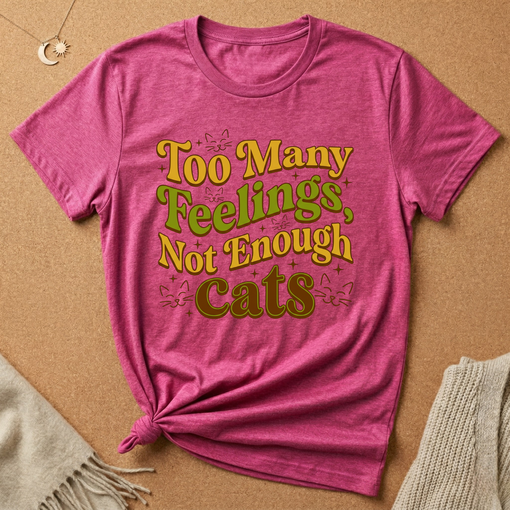 Too Many Feelings, Not Enough Cats Tee