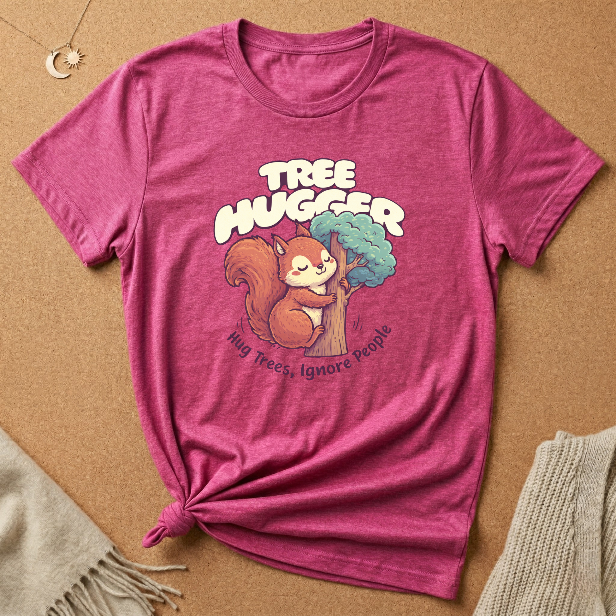 Tree Hugger Squirrel Ignore People Tee