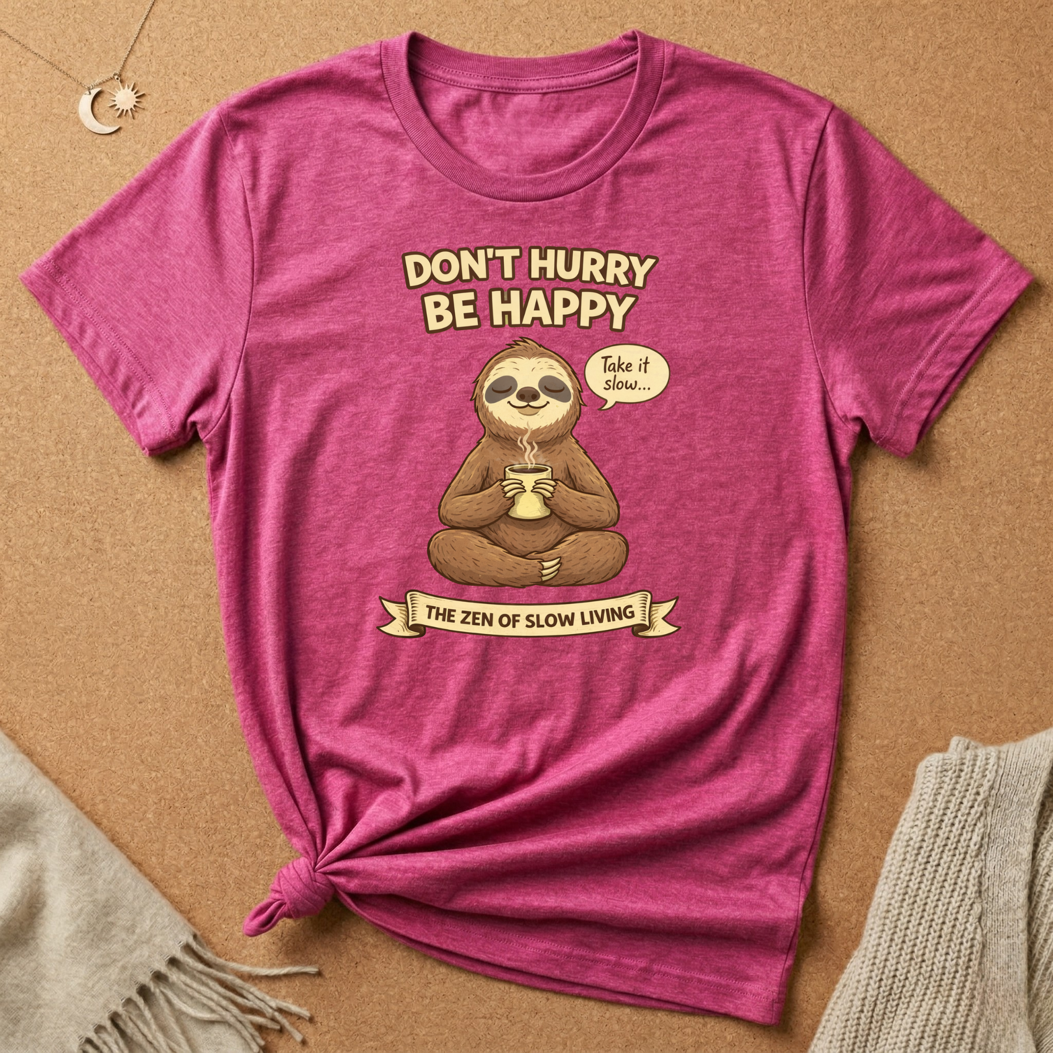Don't Hurry Be Happy Sloth Tee