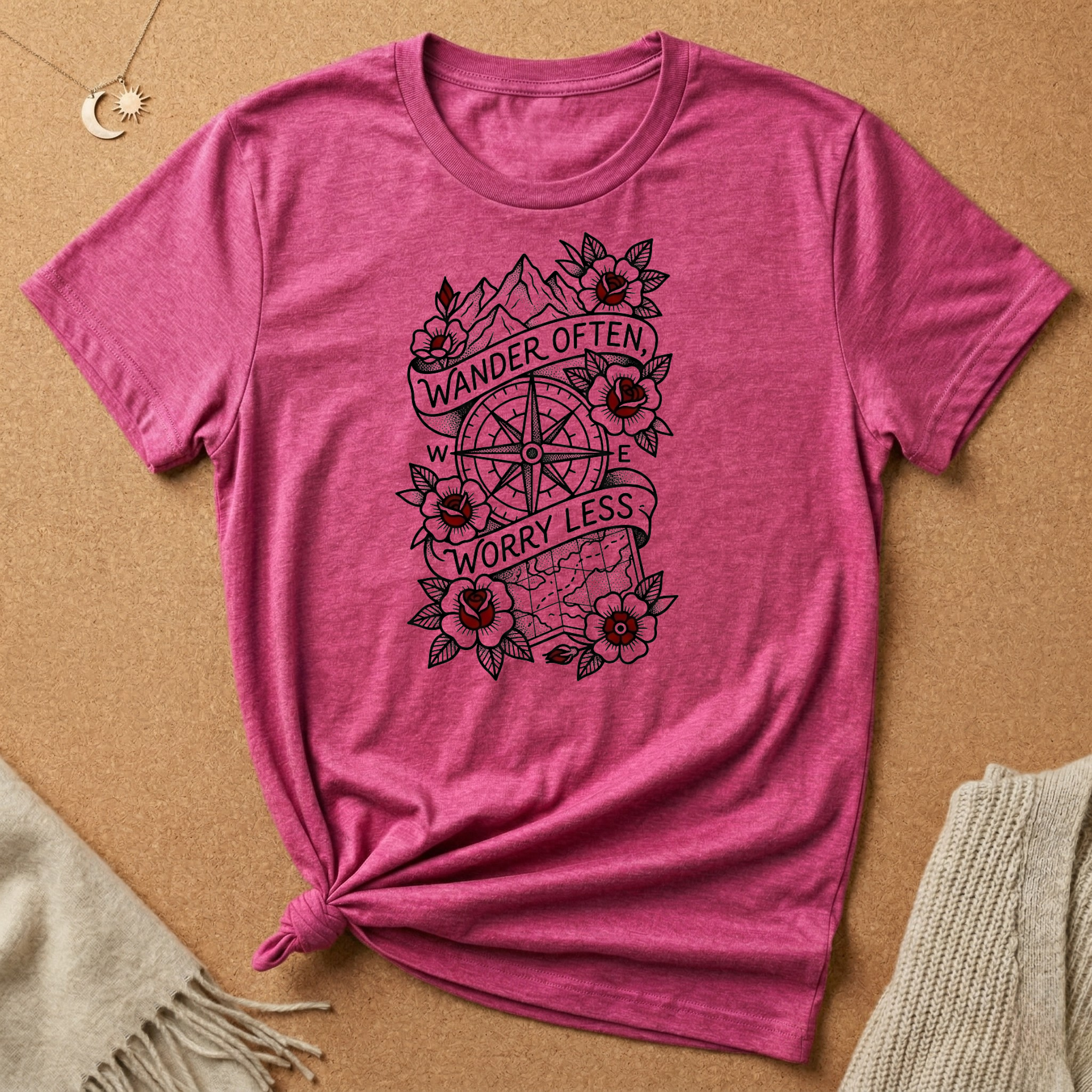 Wonder Often, Worry Less Compass Tee