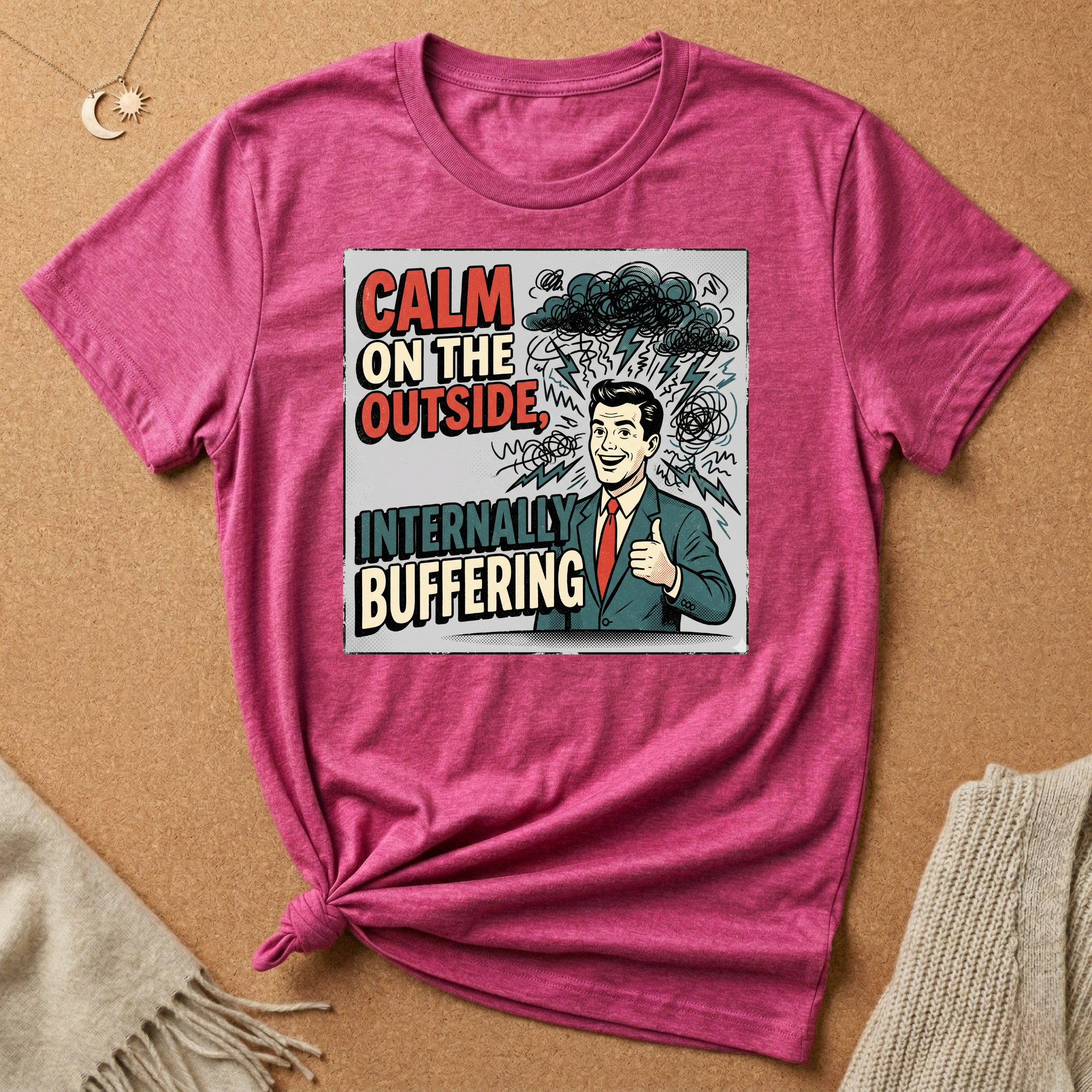 Calm on the Outside, Internally Buffering Vintage Ad Tee