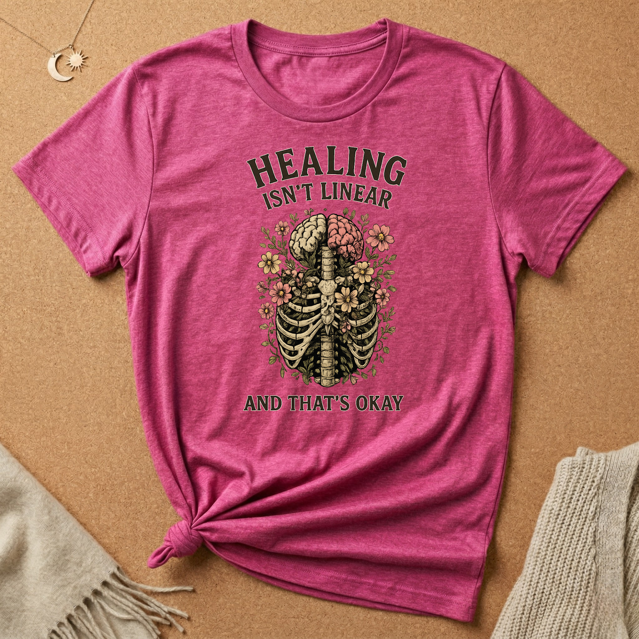 Healing Isn't Linear and That's Okay Skeleton Tee