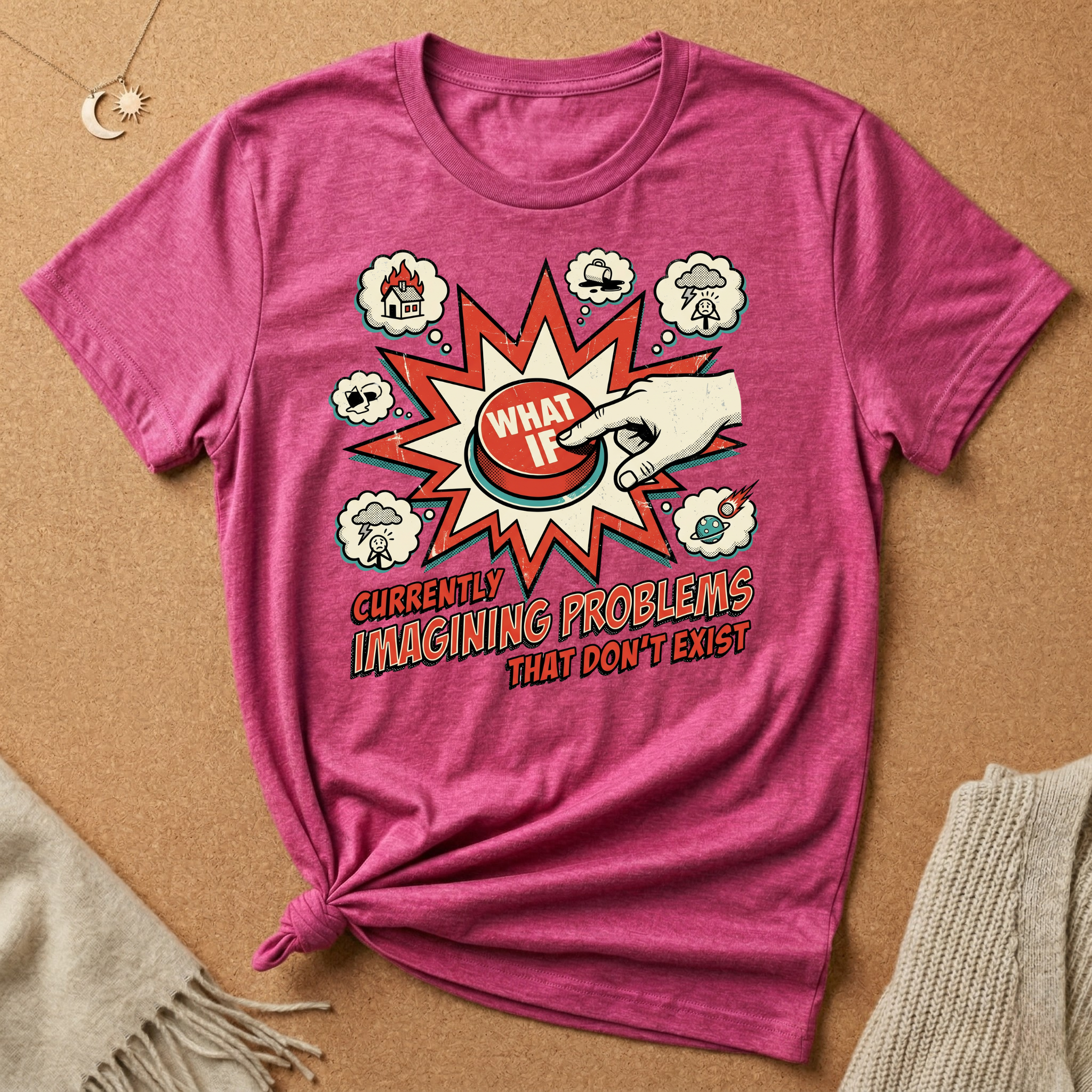 What If Button Vintage Ad Tee