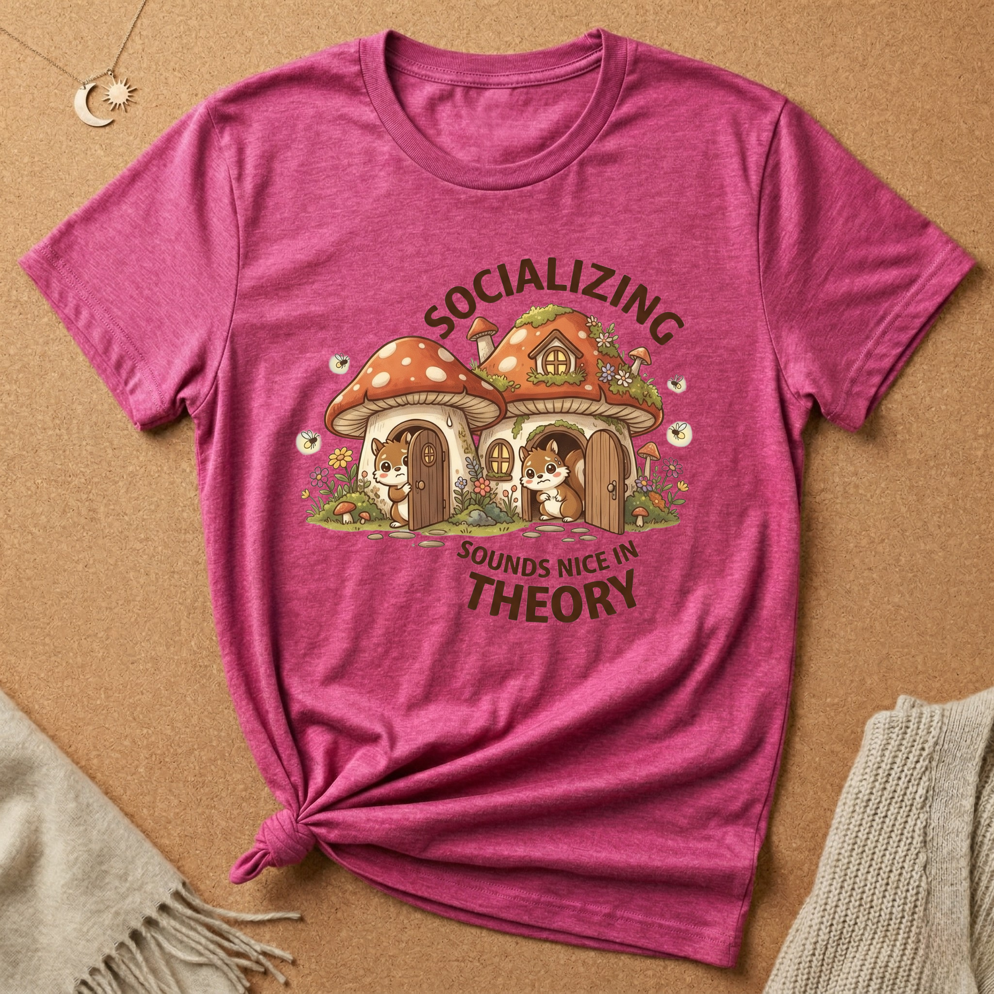 Socializing Sounds Nice In Theory Cottagecore Tee