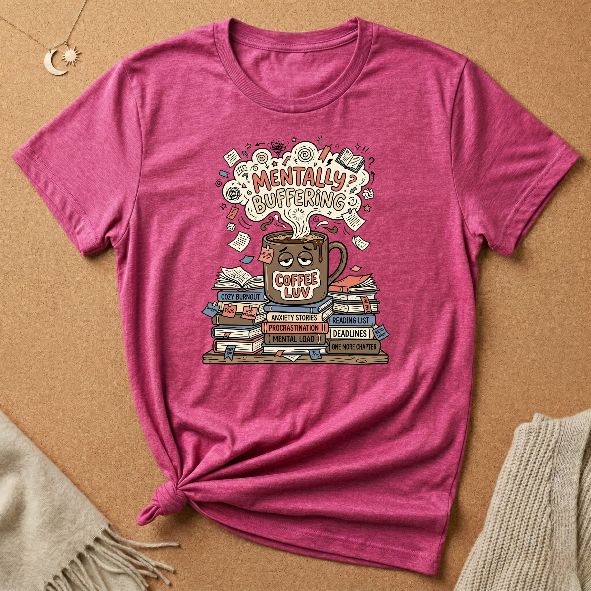 Mentally Buffering with Books Tee