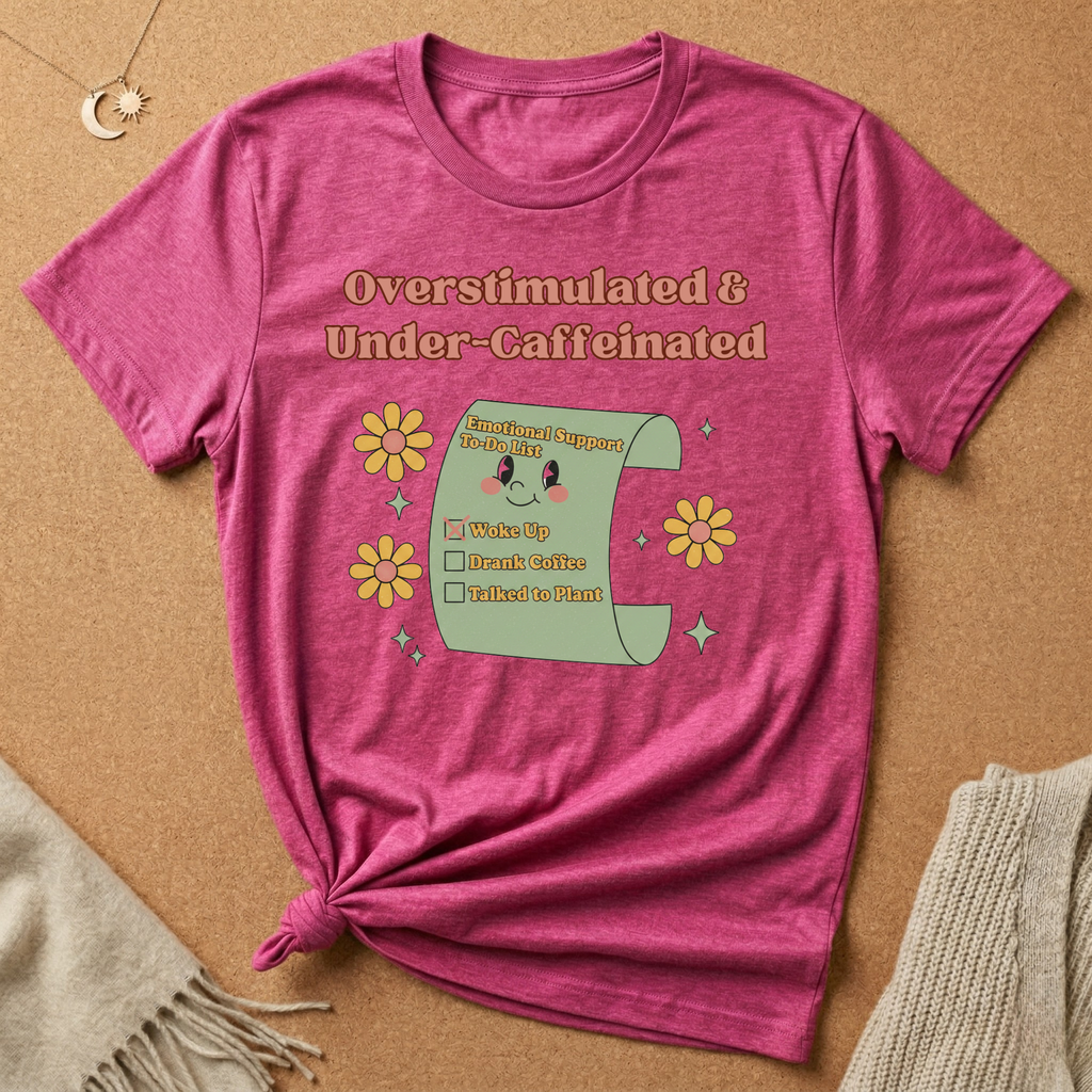 Overstimulated and Under-Caffeinated Checklist Tee