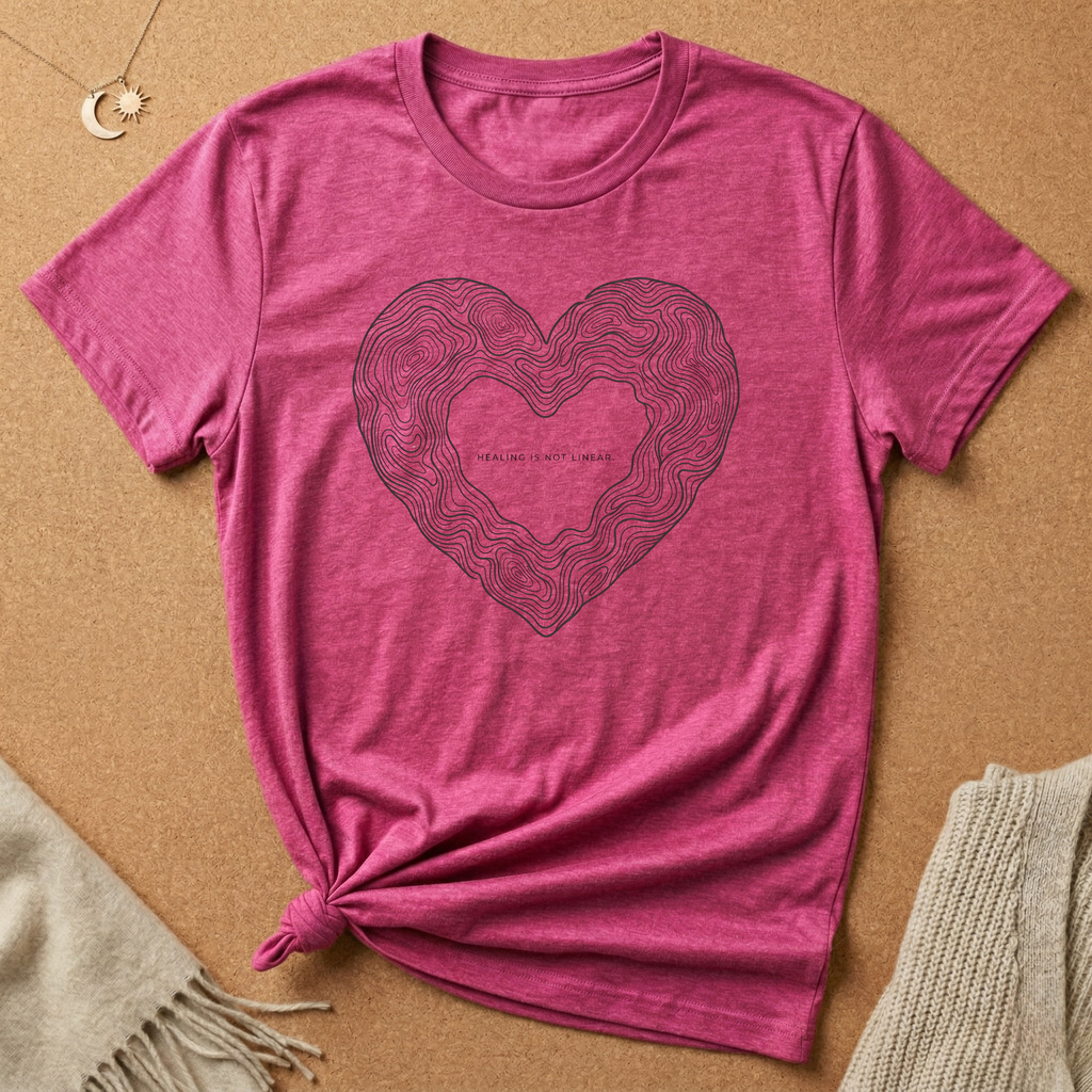 Heart Topography Healing Is Not Linear Tee