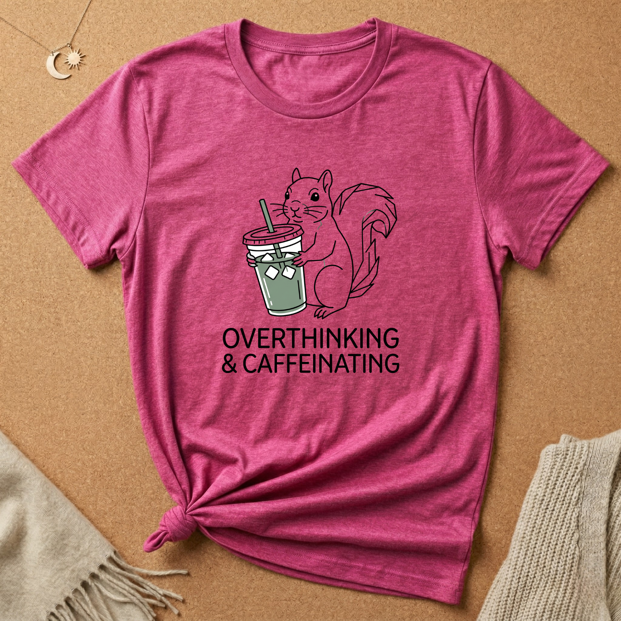 Overthinking and Caffeinating Squirrel Tee
