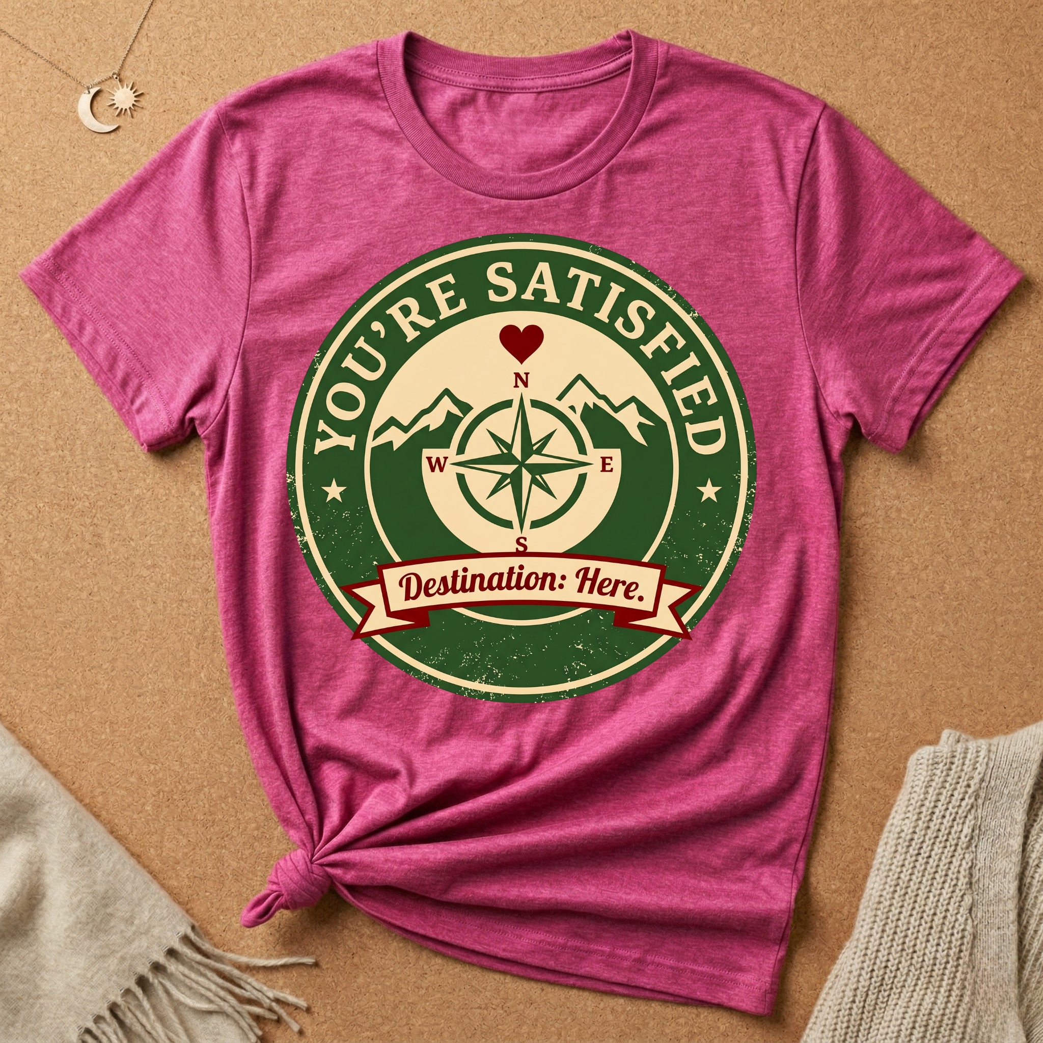 You're Satisfied Compass Enneagram Seven Core Want Tee