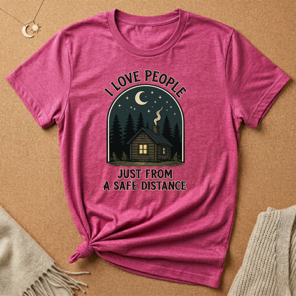 I Love People Just From a Safe Distance Cabin Tee