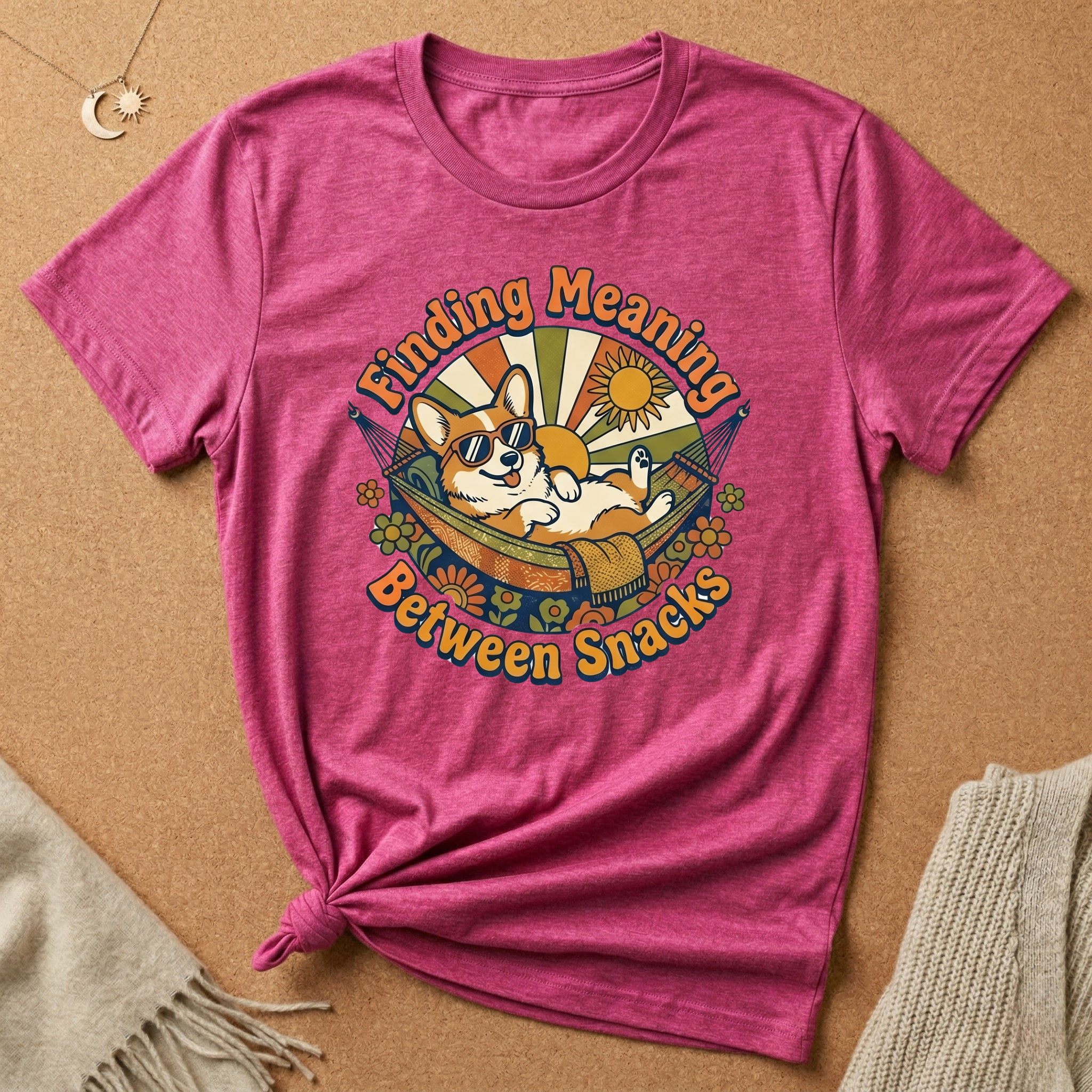 Finding Meaning Between Snacks Chill Corgi Tee