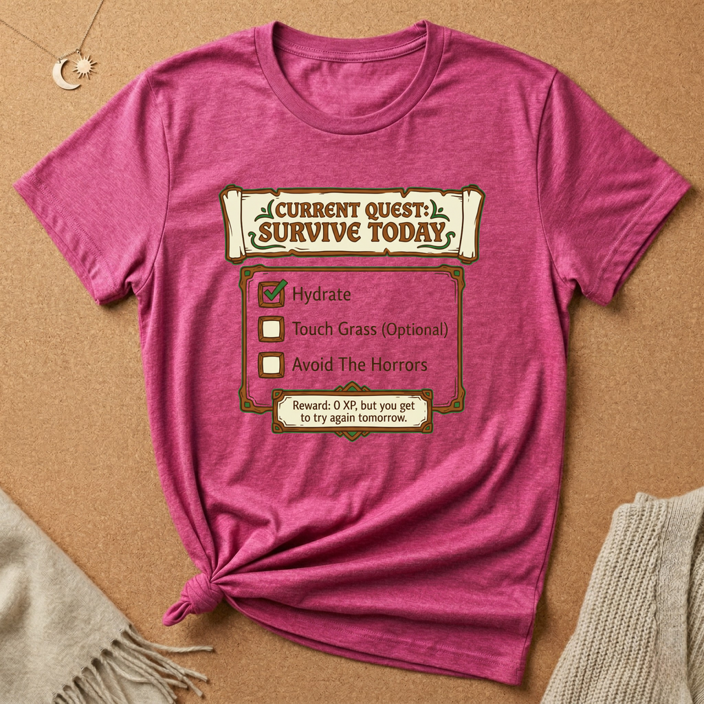 Current Quest: Survive Today RPG Tee