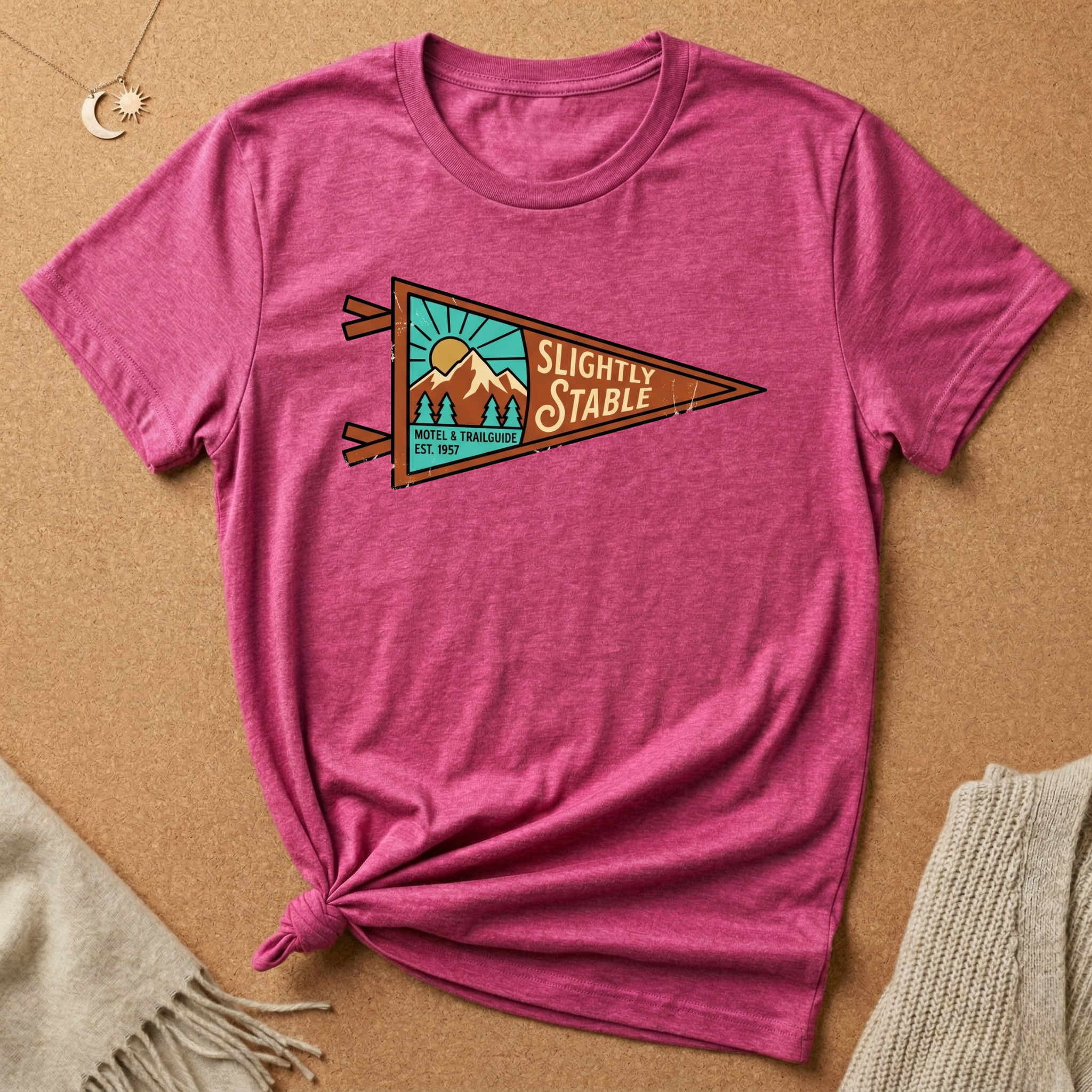 Slightly Stable with Mountains Flag Tee