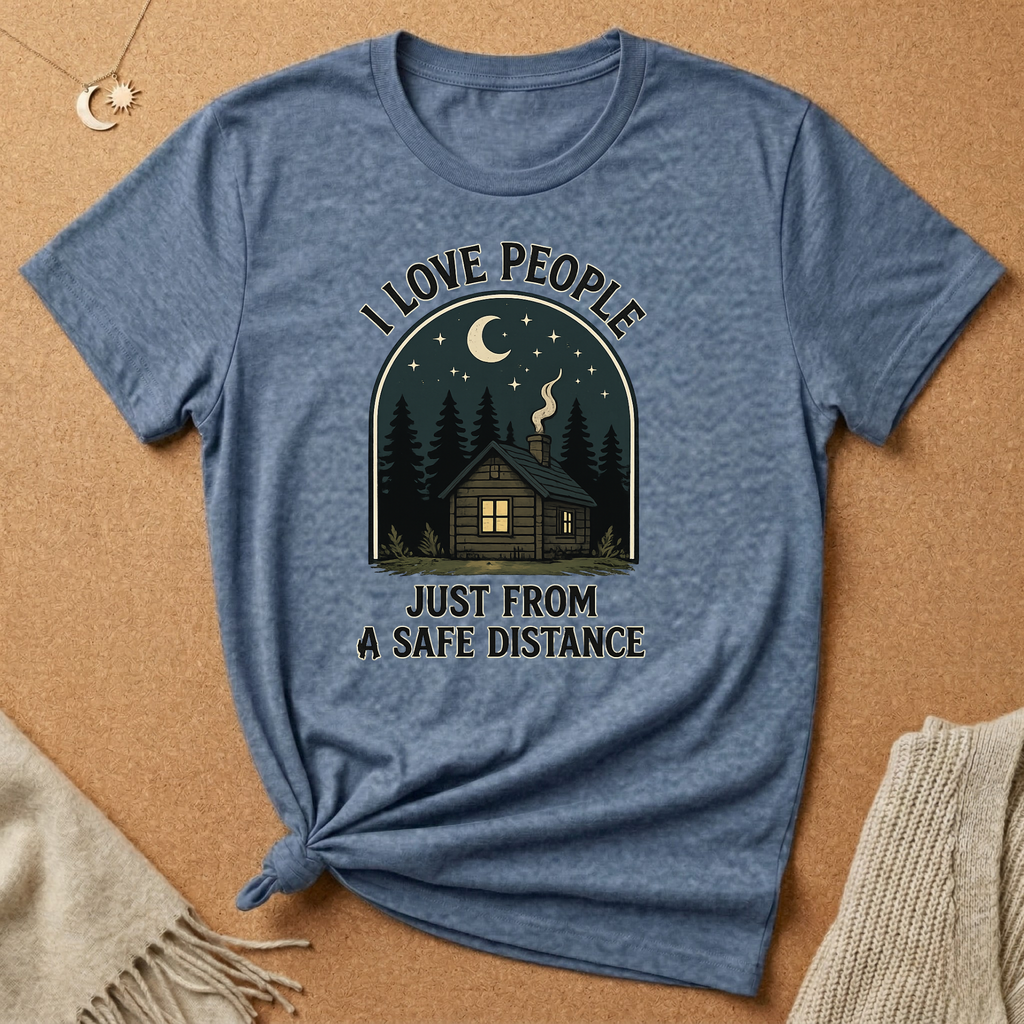 I Love People Just From a Safe Distance Cabin Tee