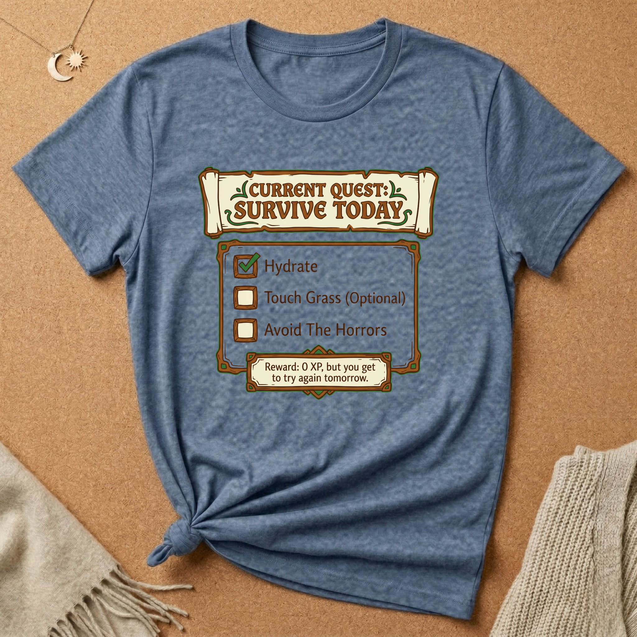 Current Quest: Survive Today RPG Tee