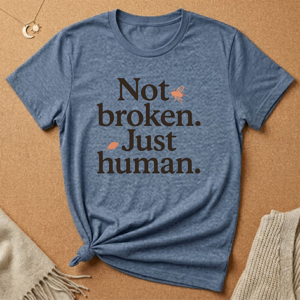 Not Broken. Just Human. (with Fly) Tee