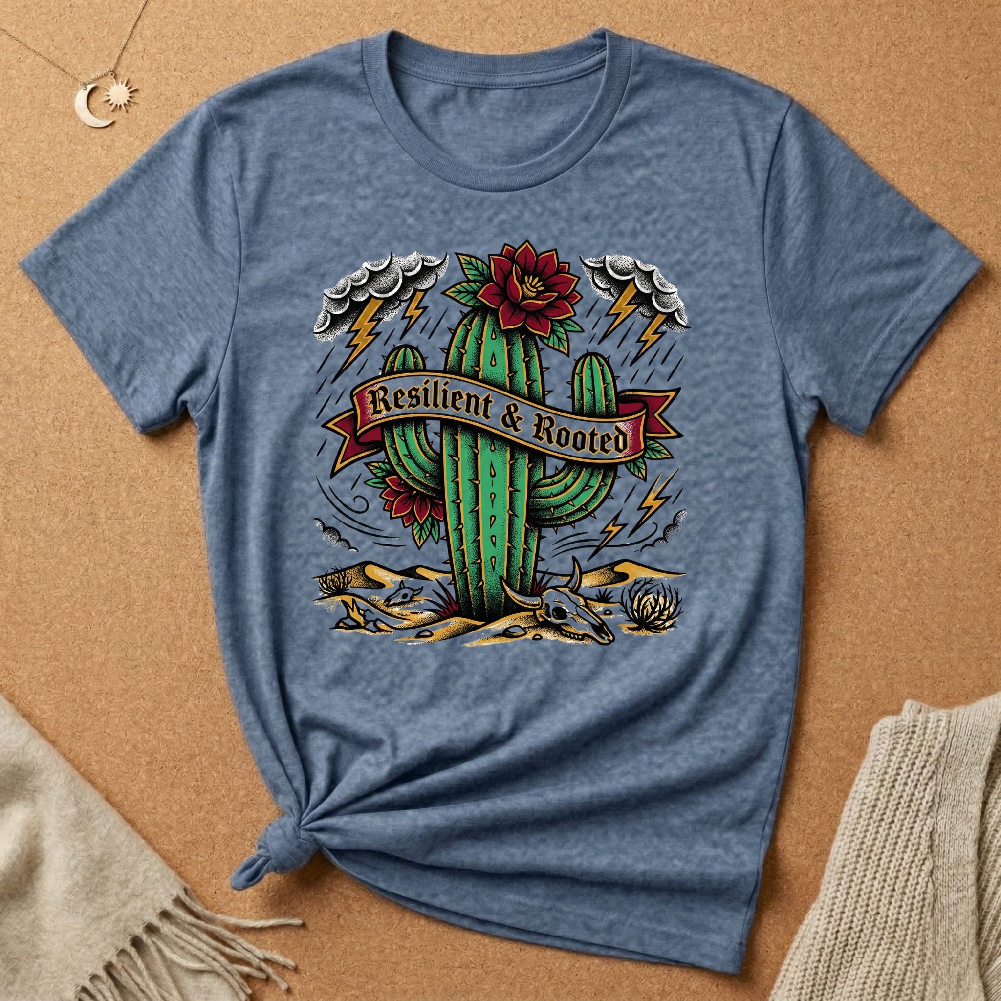Resilient and Rooted with cactus Tee