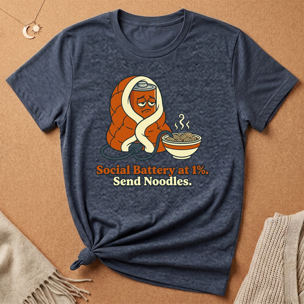 Send Noodles Social Battery in Blanket Tee