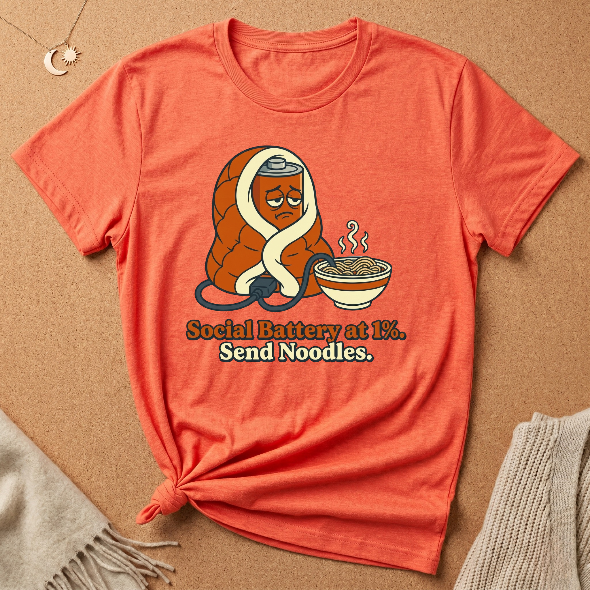 Send Noodles Social Battery in Blanket Tee