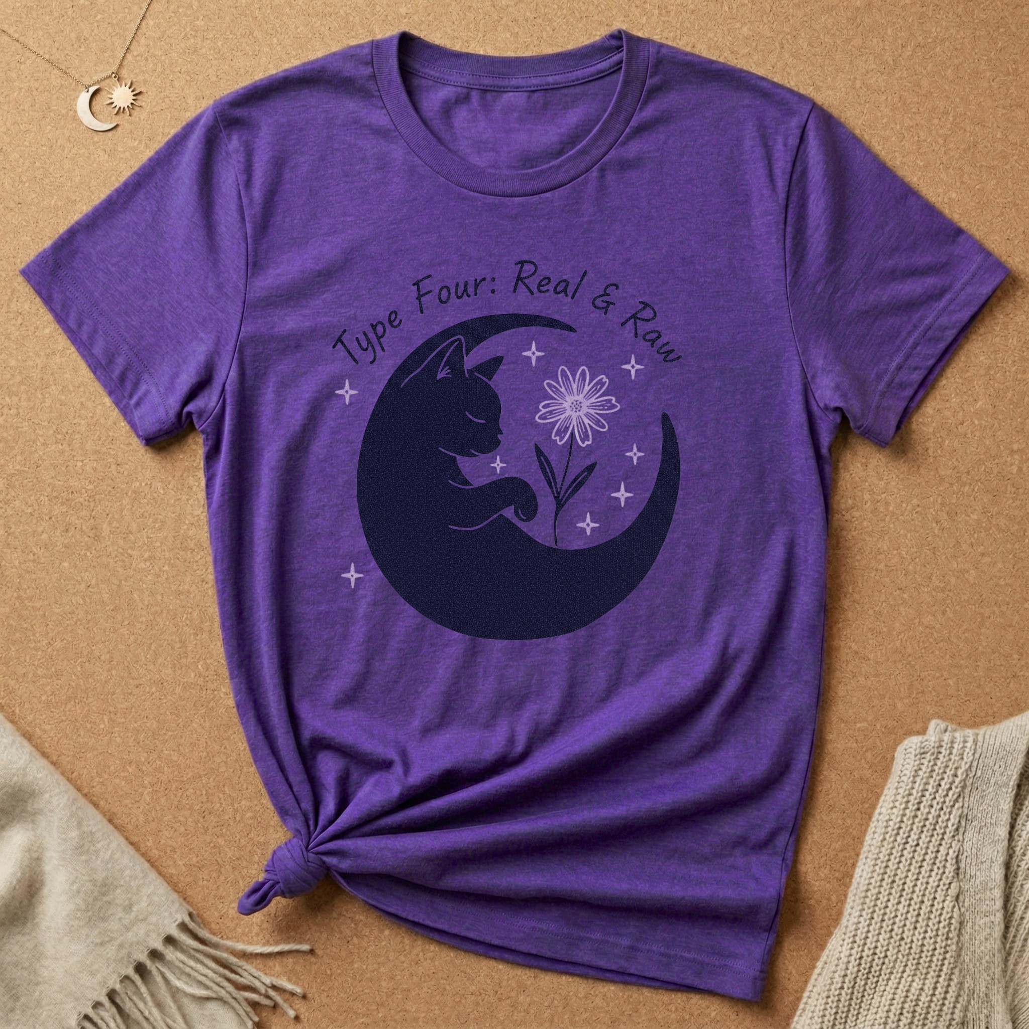 Enneagram Type 4: Real & Raw Cat Moon Tee