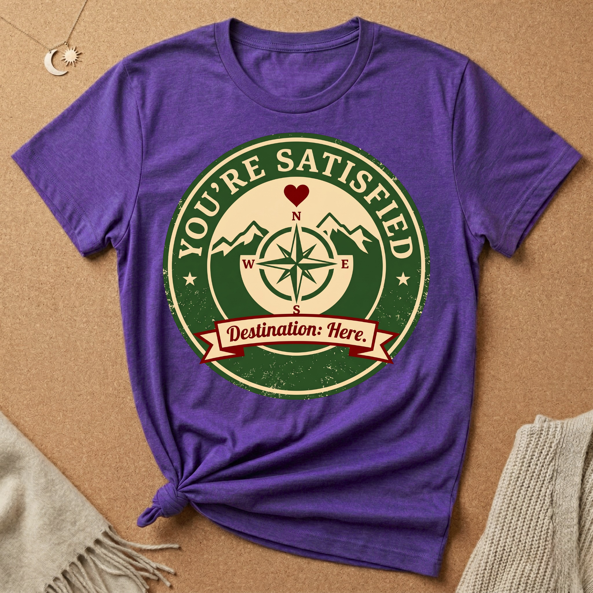 You're Satisfied Compass Enneagram Seven Core Want Tee