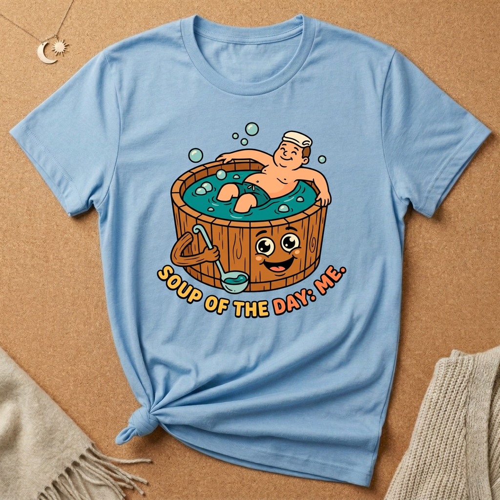 Soup of the Day: Me. Hot tub Tee