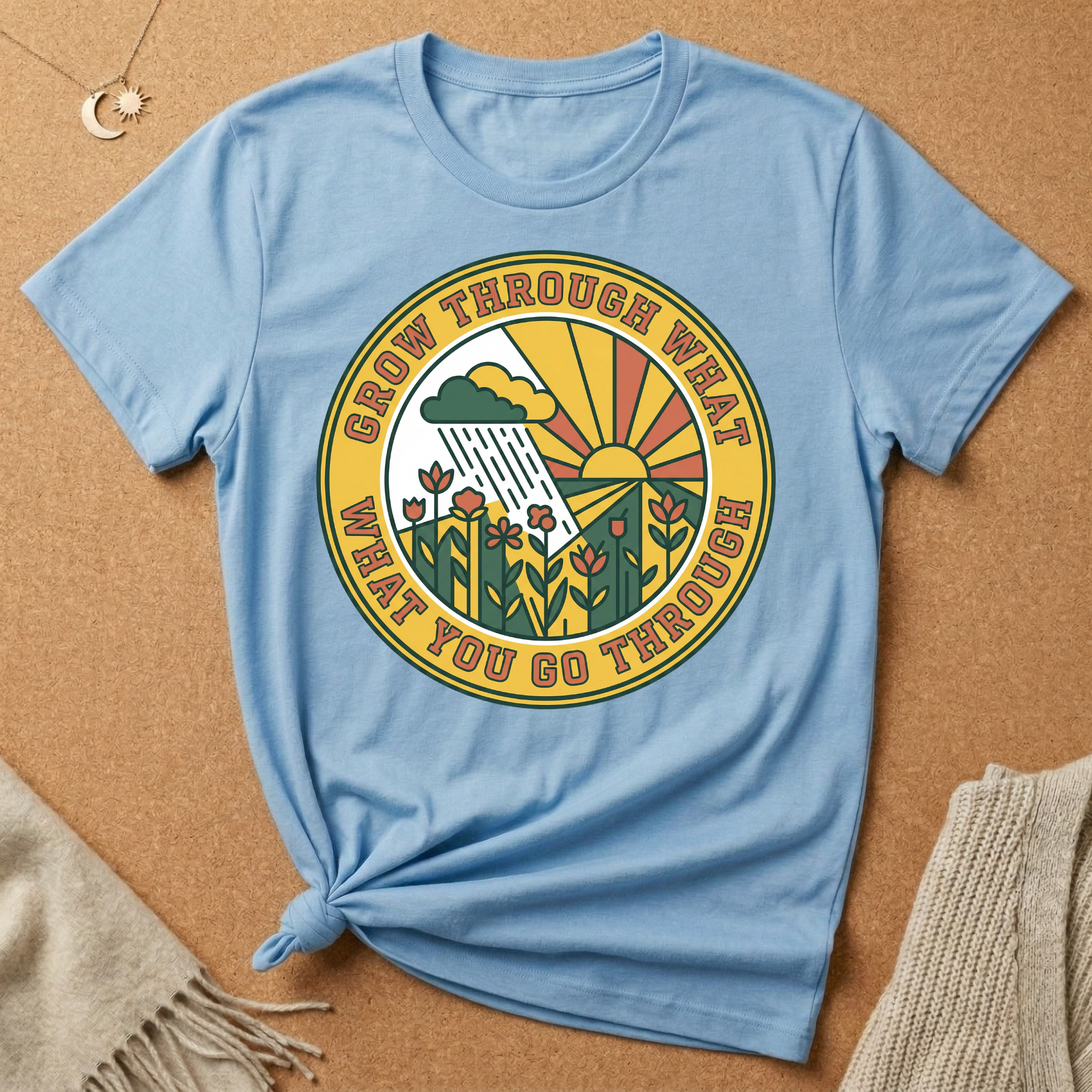 Grow Through What You Go Through Weather Badge Tee