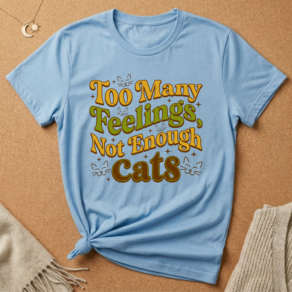 Too Many Feelings, Not Enough Cats Tee