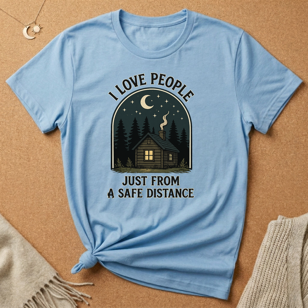 I Love People Just From a Safe Distance Cabin Tee