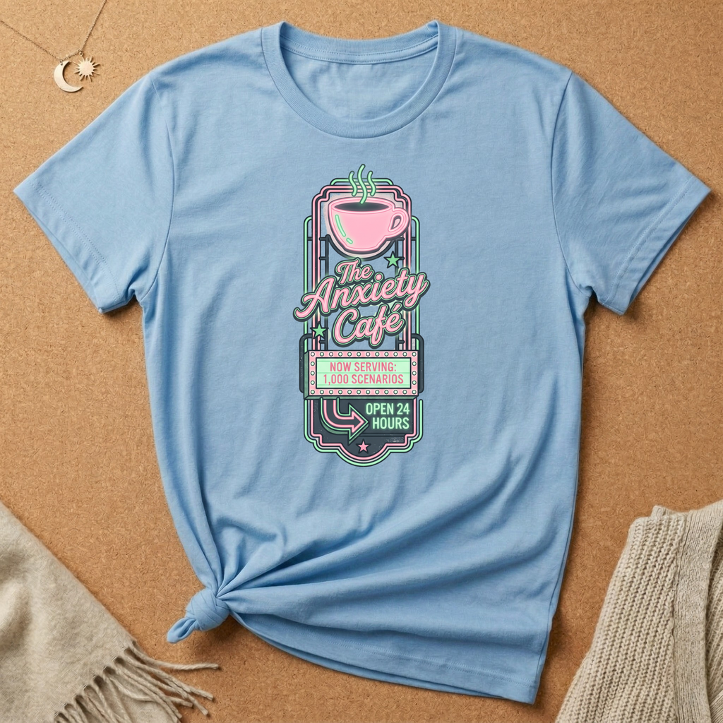 The Anxiety Cafe Neon Sign Tee