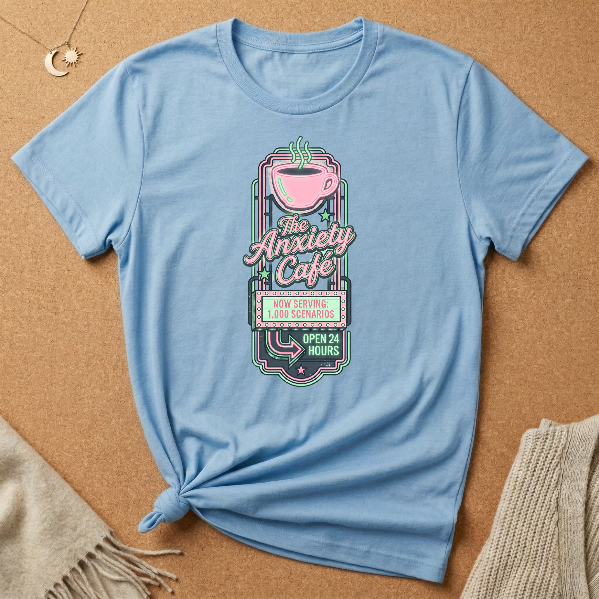 The Anxiety Cafe Neon Sign Tee
