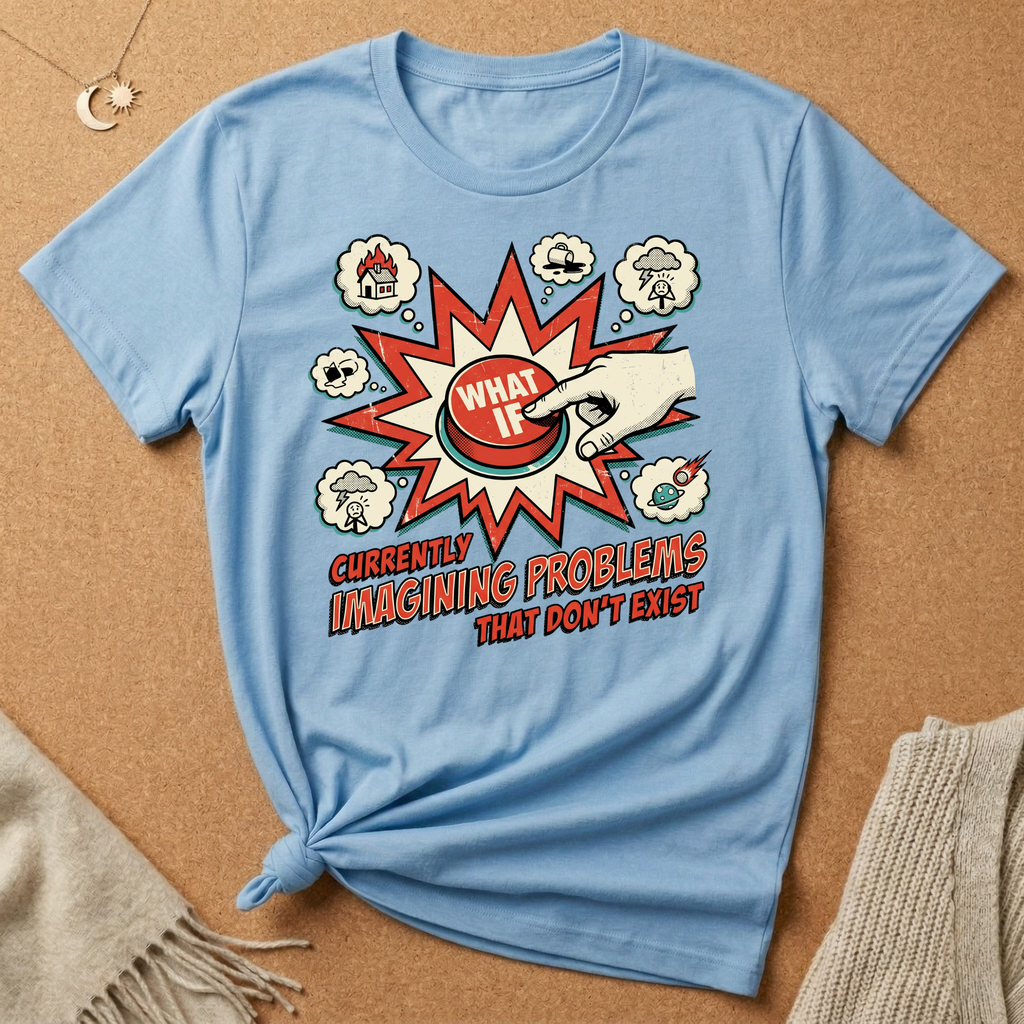 What If Button Vintage Ad Tee