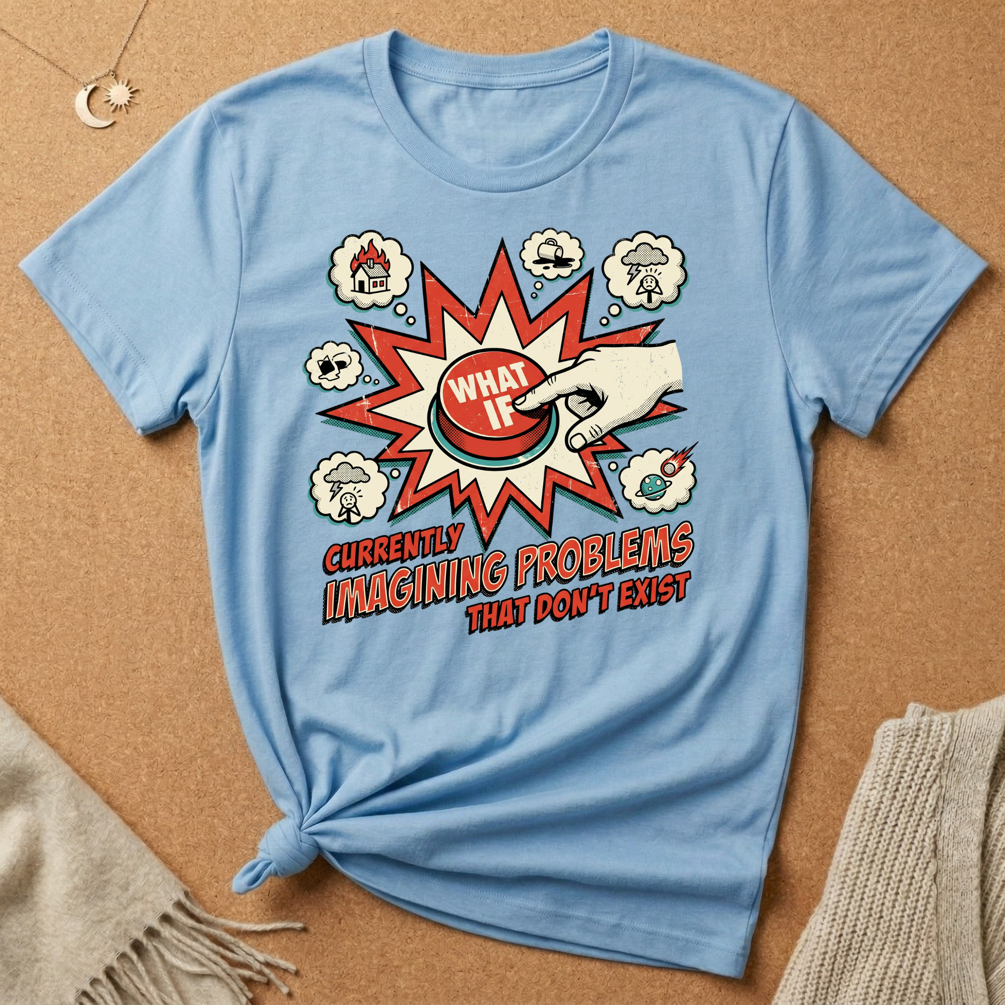 What If Button Vintage Ad Tee