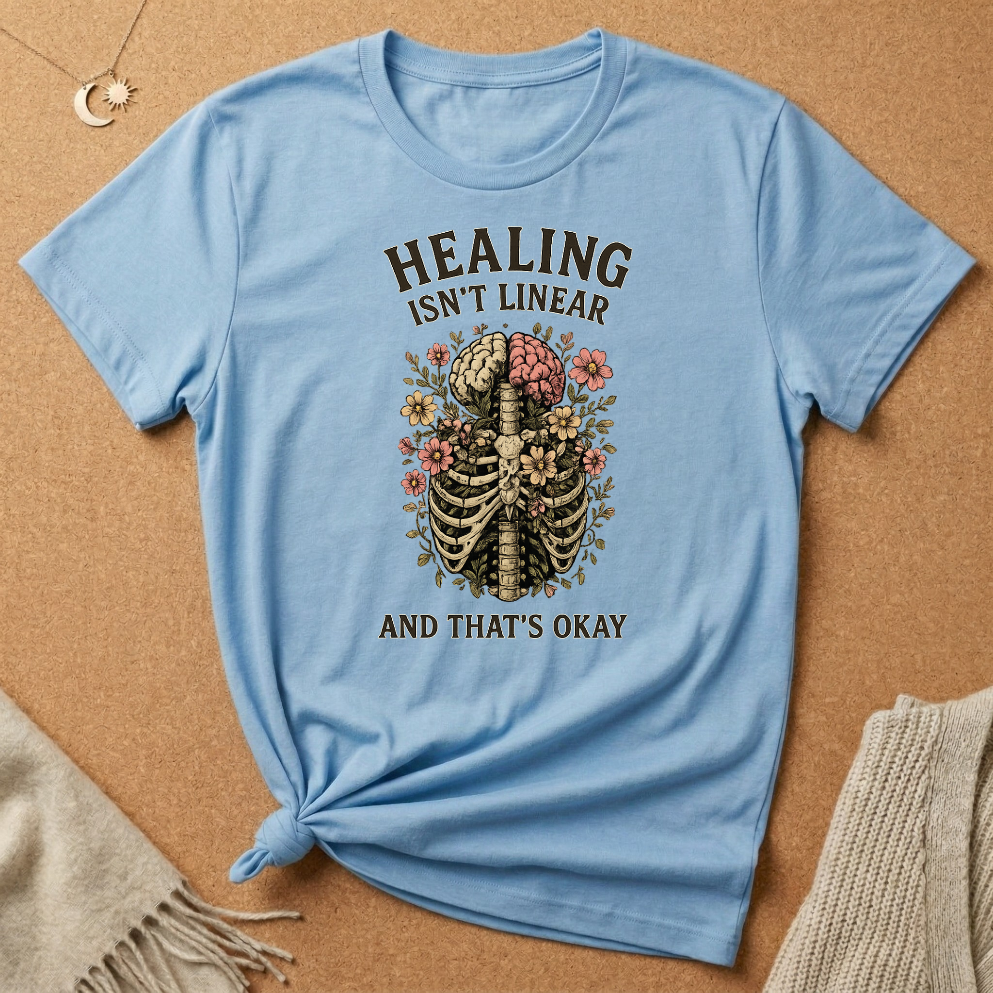 Healing Isn't Linear and That's Okay Skeleton Tee