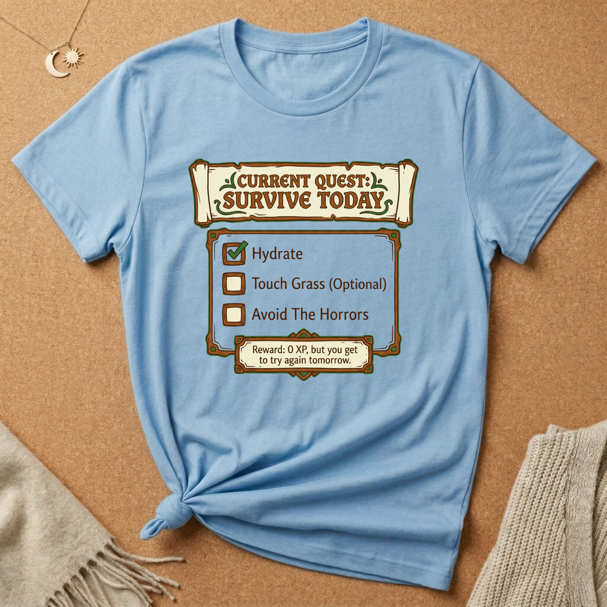 Current Quest: Survive Today RPG Tee