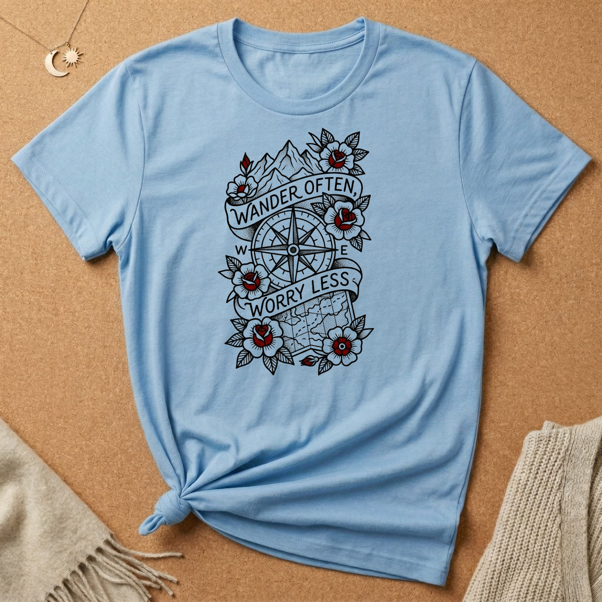 Wonder Often, Worry Less Compass Tee