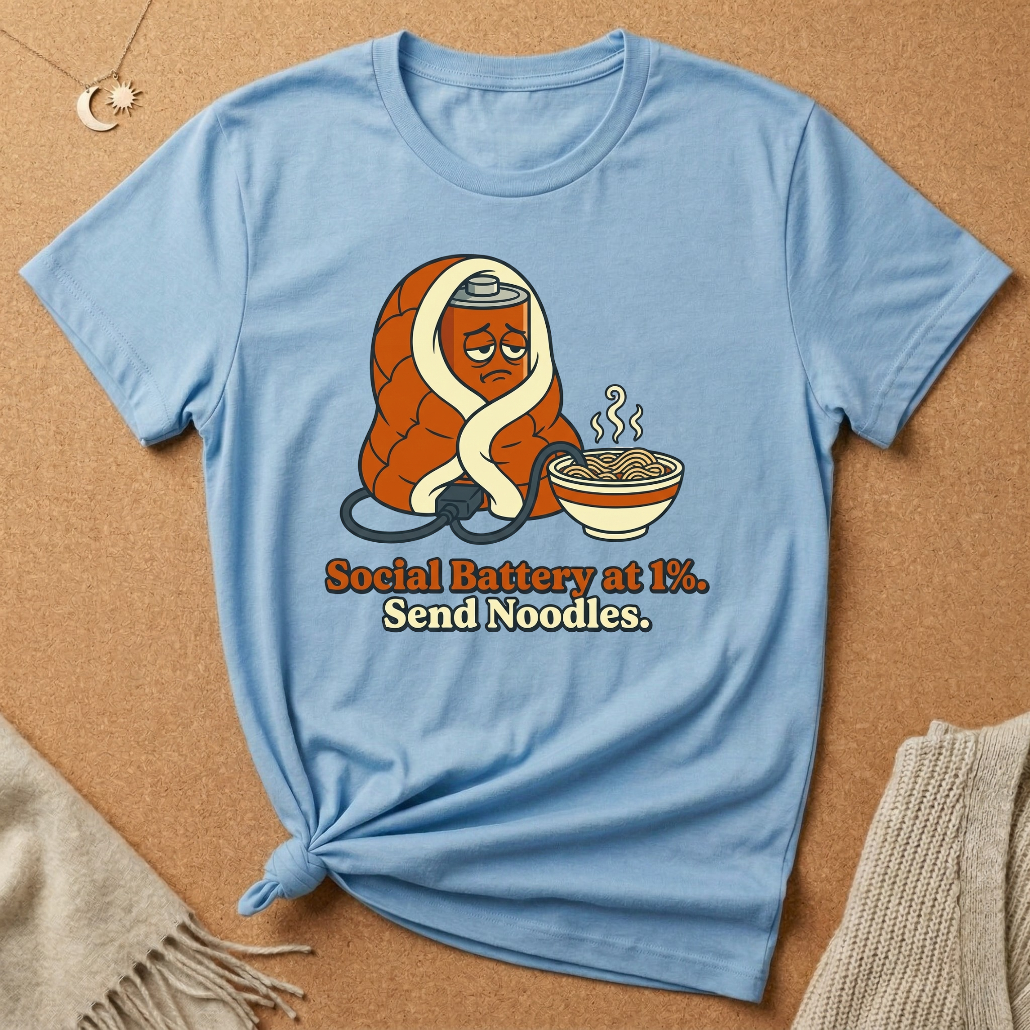 Send Noodles Social Battery in Blanket Tee