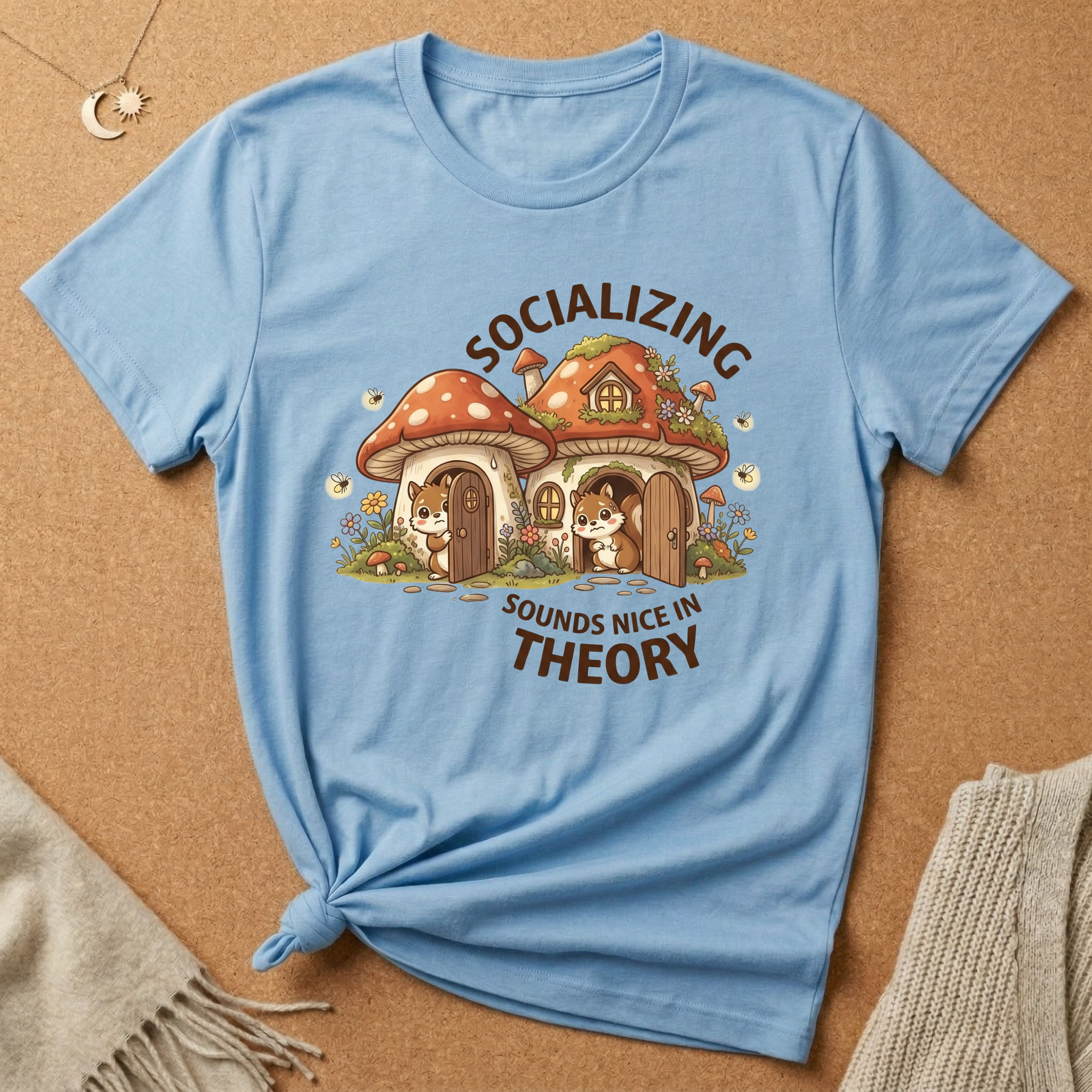 Socializing Sounds Nice In Theory Cottagecore Tee