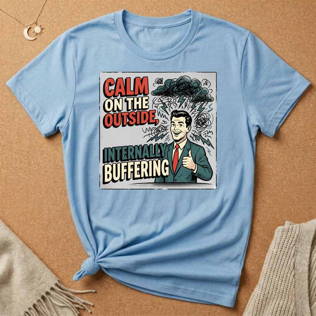 Calm on the Outside, Internally Buffering Vintage Ad Tee