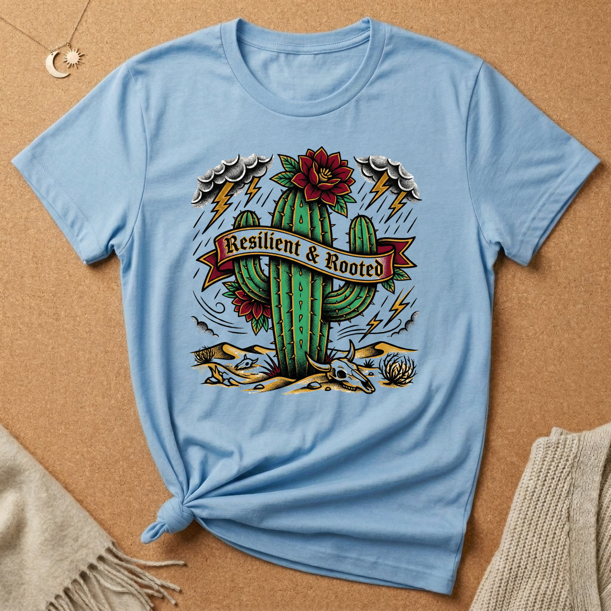 Resilient and Rooted with cactus Tee