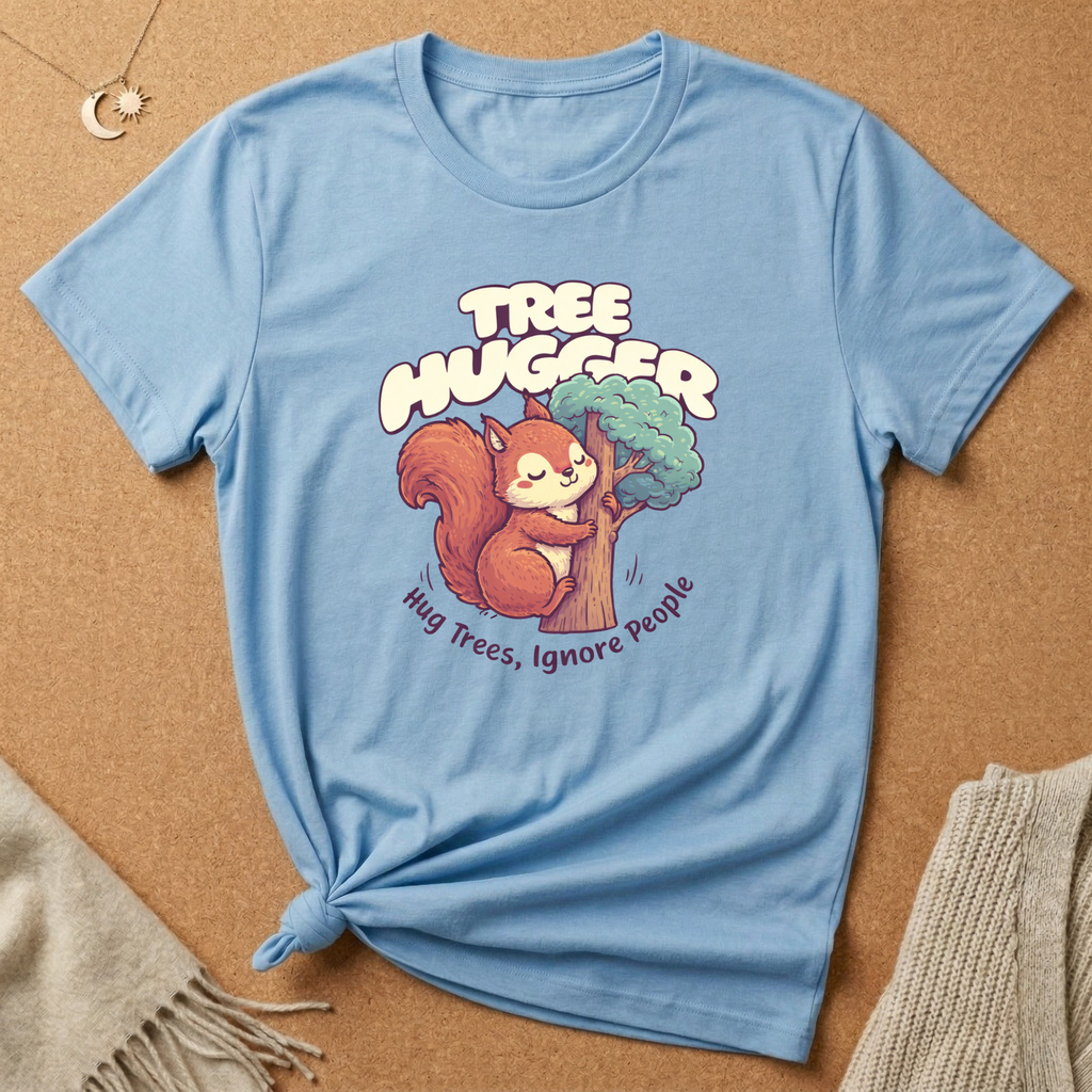 Tree Hugger Squirrel Ignore People Tee
