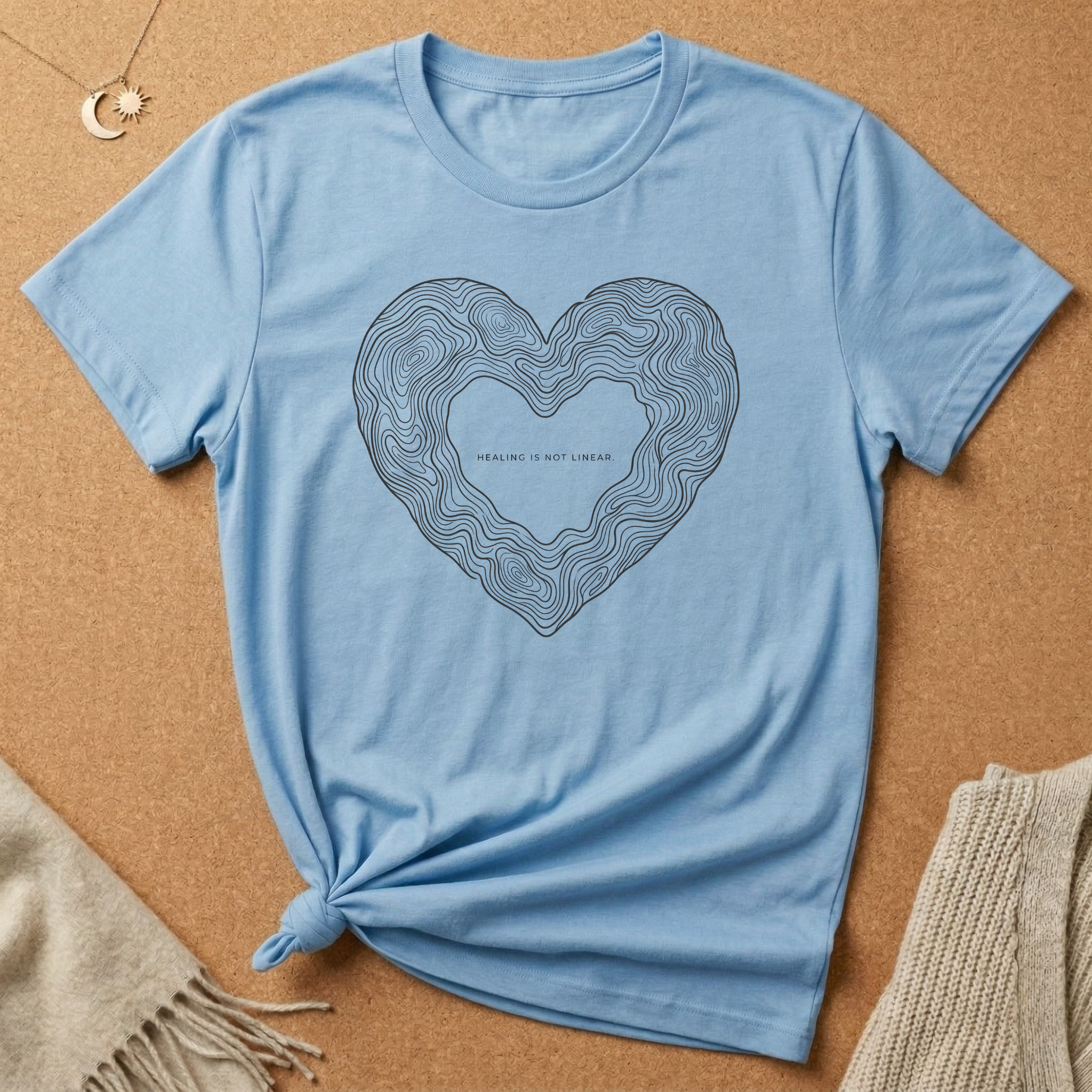 Heart Topography Healing Is Not Linear Tee