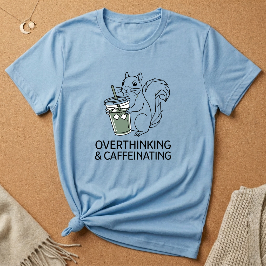 Overthinking and Caffeinating Squirrel Tee