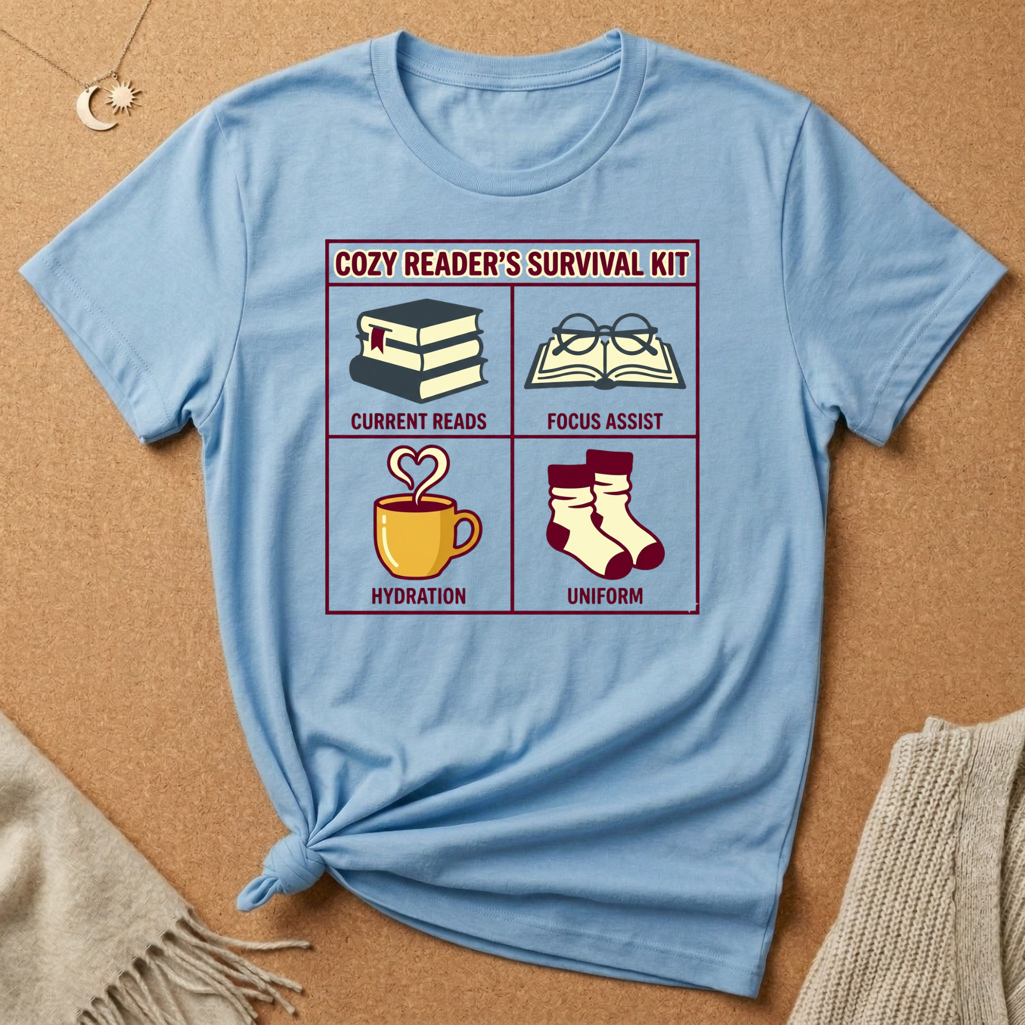 Cozy Reader's Survival Kit Tee
