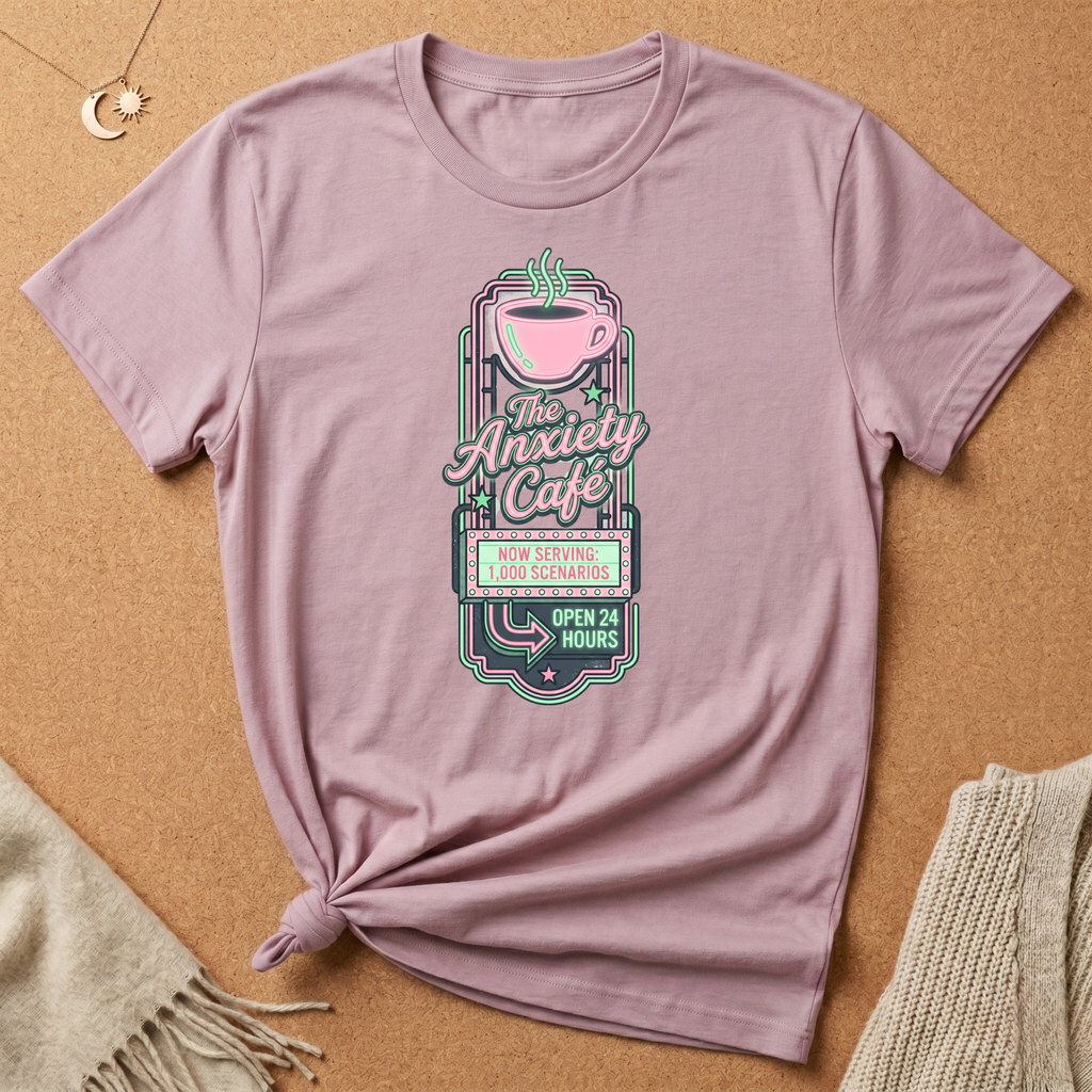 The Anxiety Cafe Neon Sign Tee