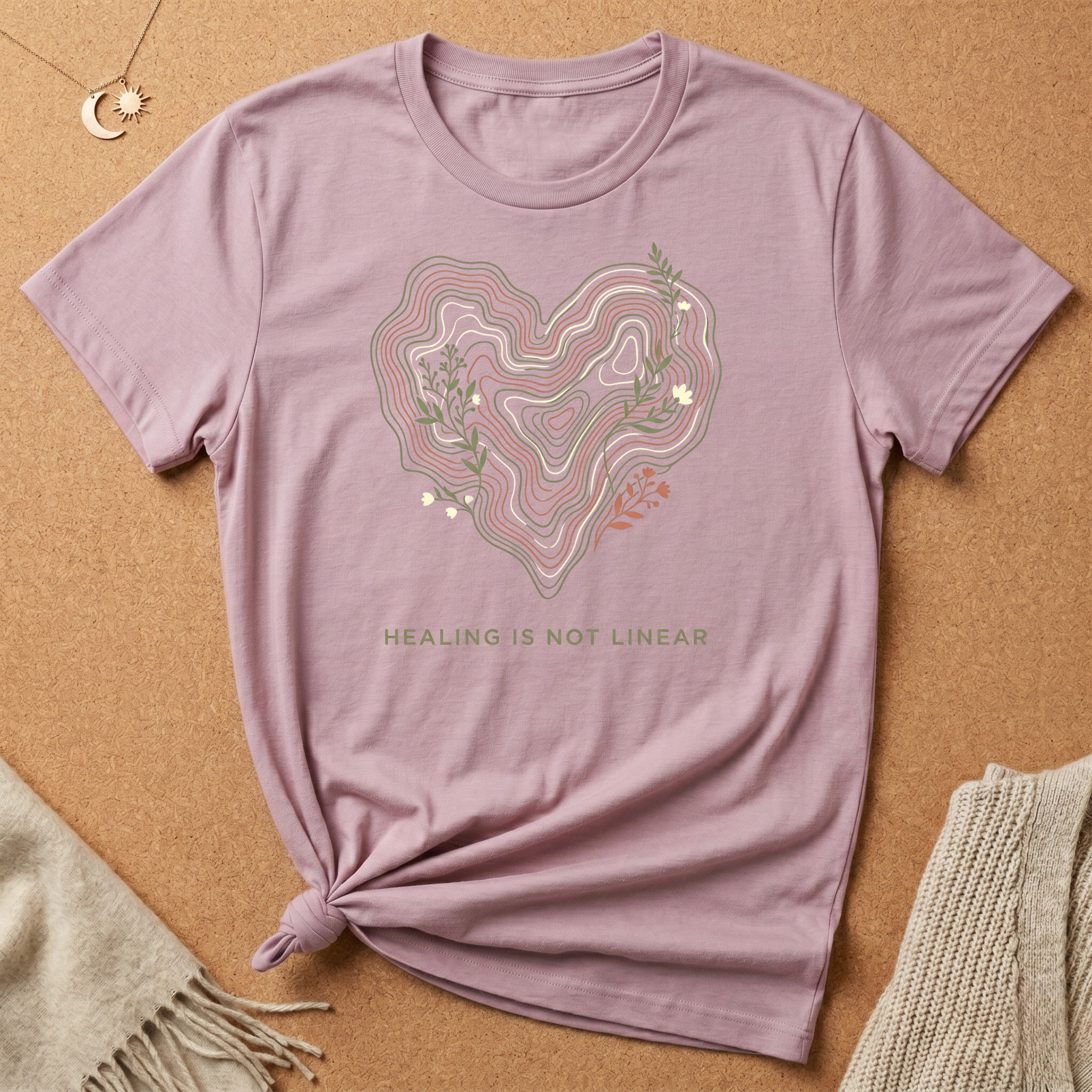Topography Heart Healing Not Linear Tee