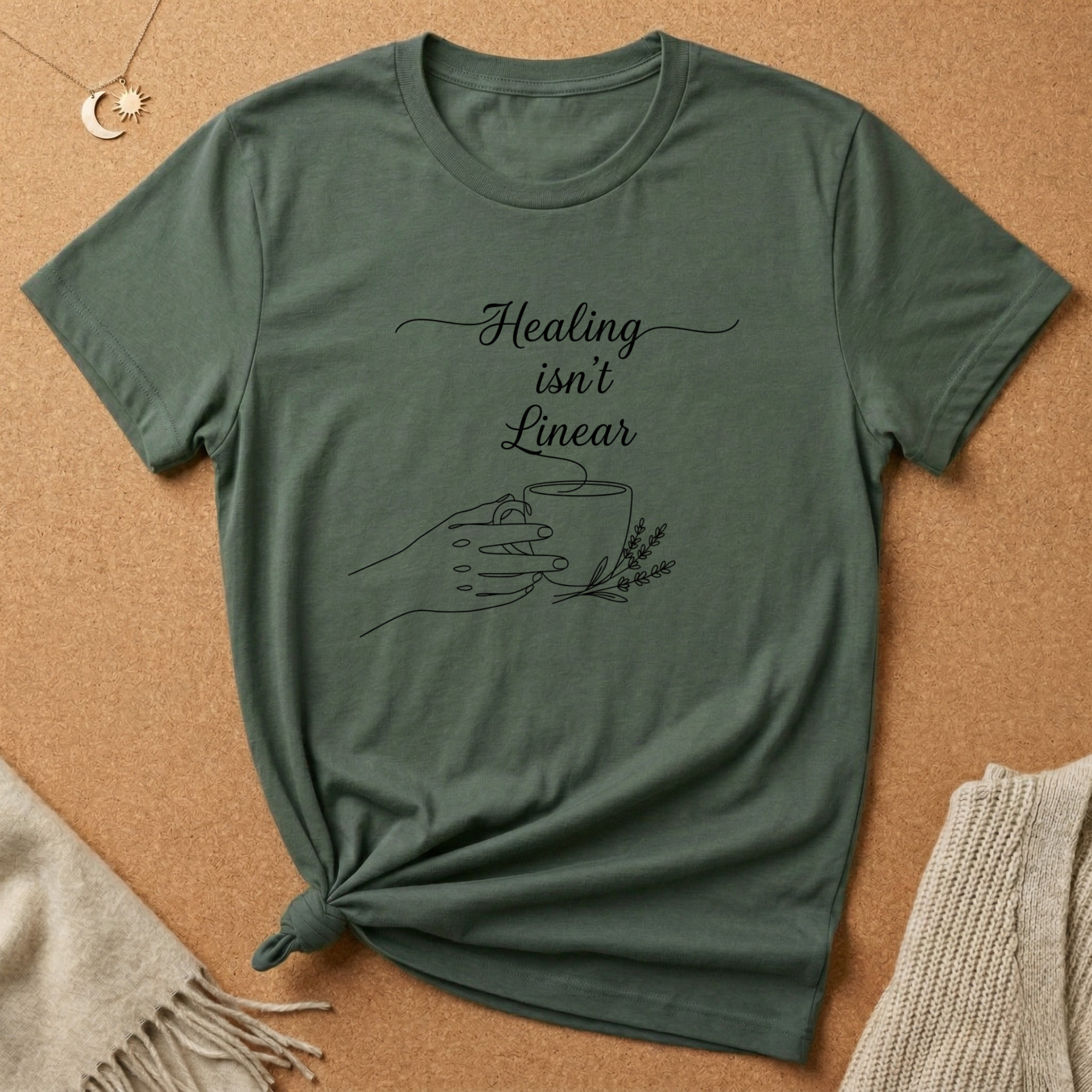 Healing isn't Linear with Coffee Cup Tee