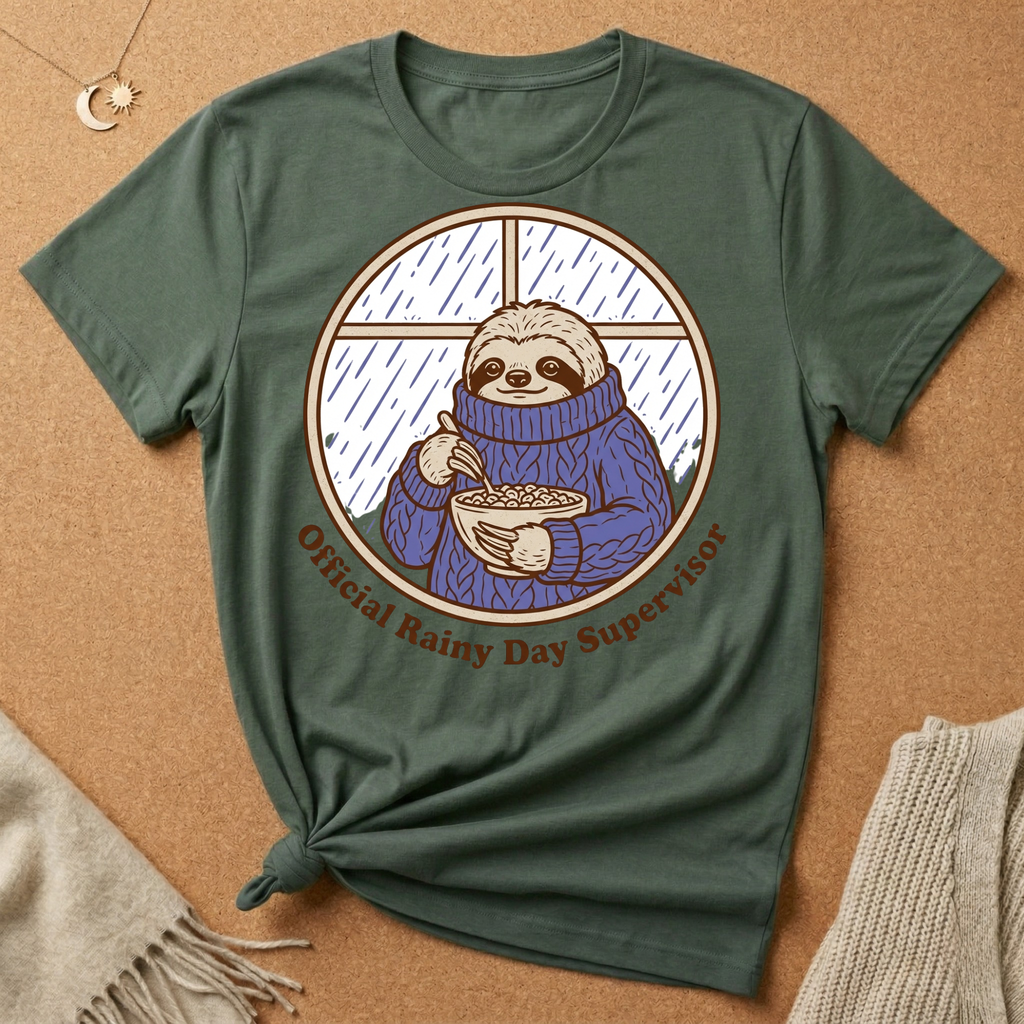 Sloth Official Rainy Day Supervisor Tee