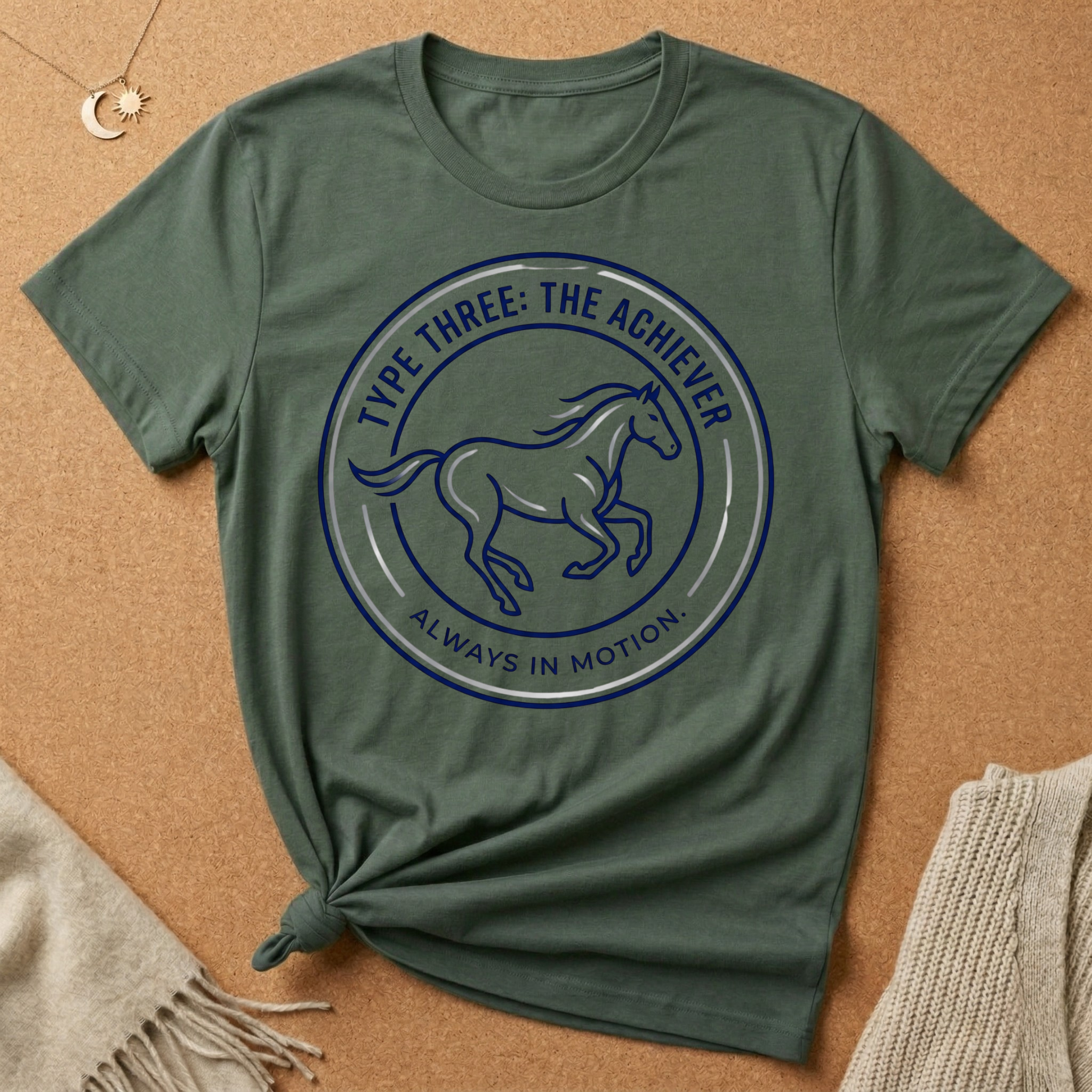 Enneagram Type 3: The Achiever Always in Motion. Horse Tee